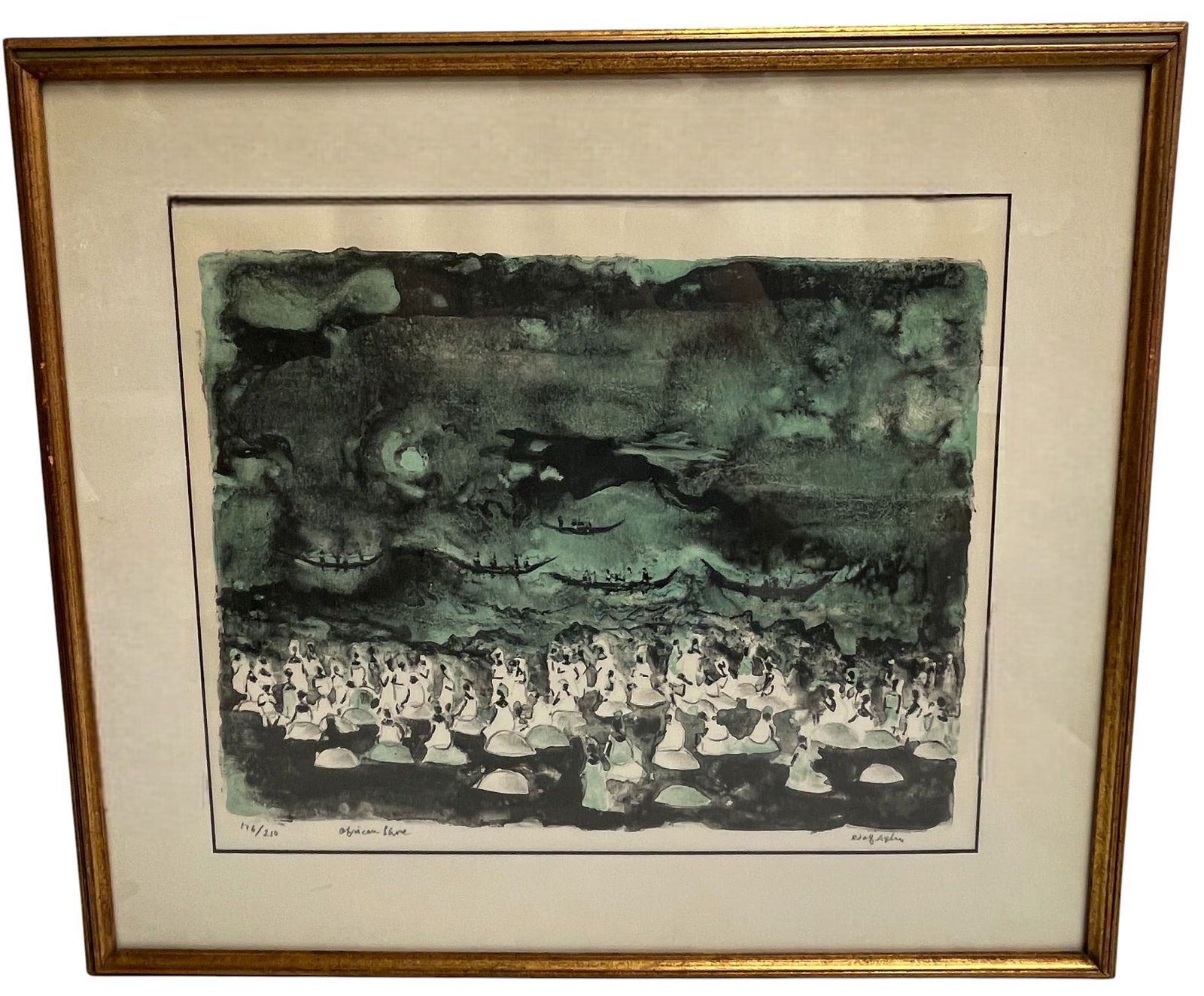 Adolf Dehn L/E Lithograph Titled African Shore, c.1960s (1 of 6)