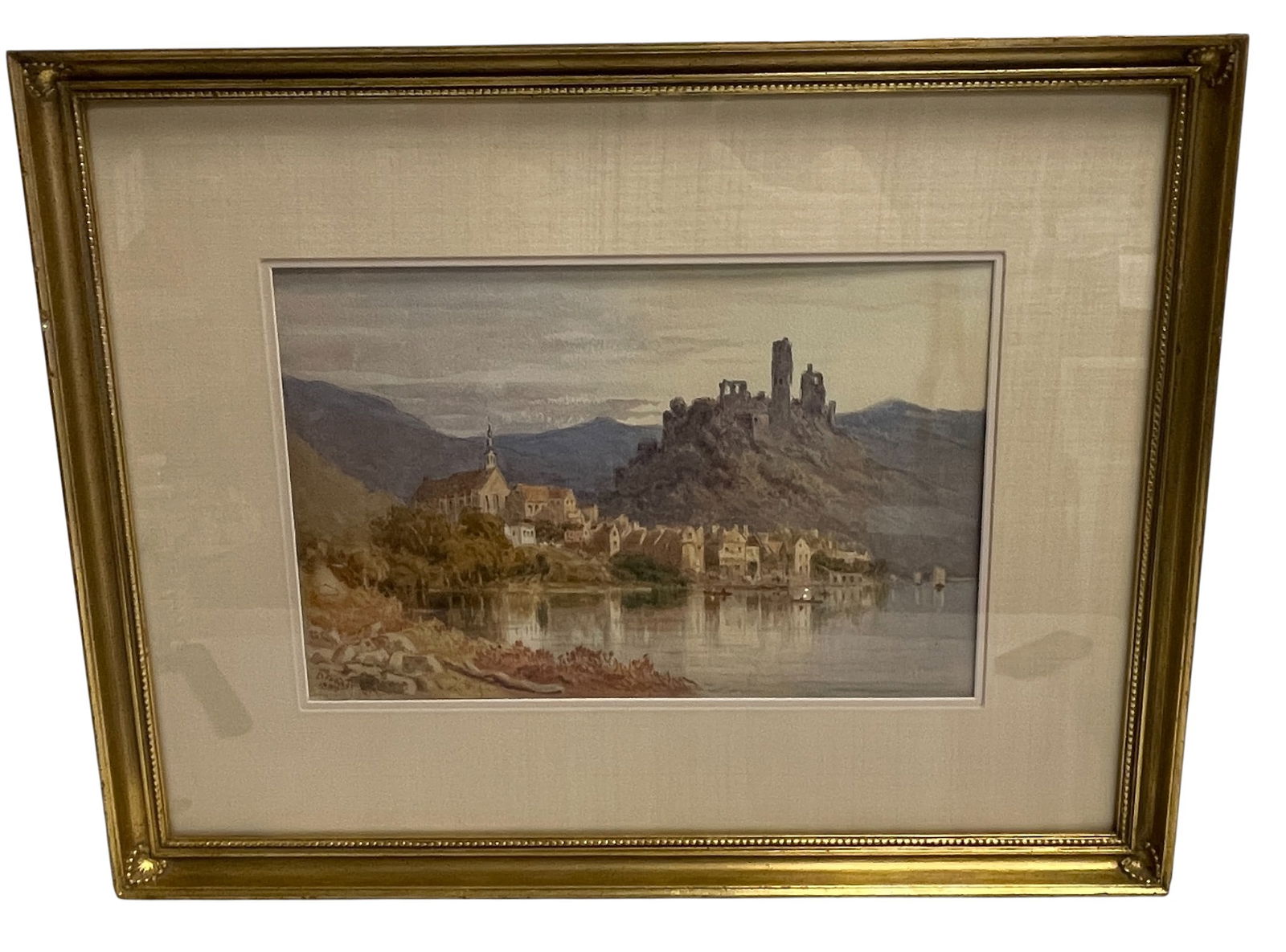 Daniel Fowler W/C Landscape Shore Town, Canada, 1855 (1 of 5)