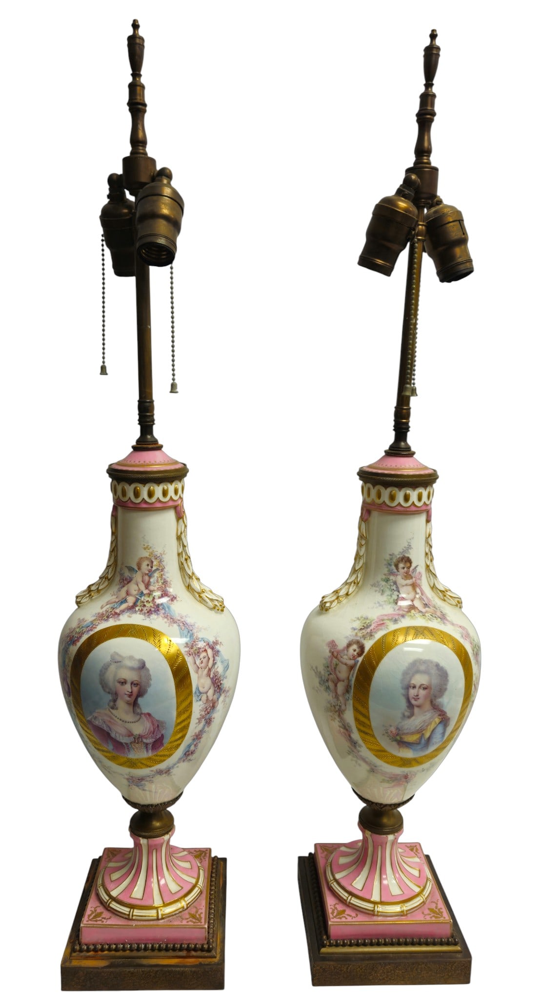 Pair 19th Century French Sevres Style Lamps (1 of 10)