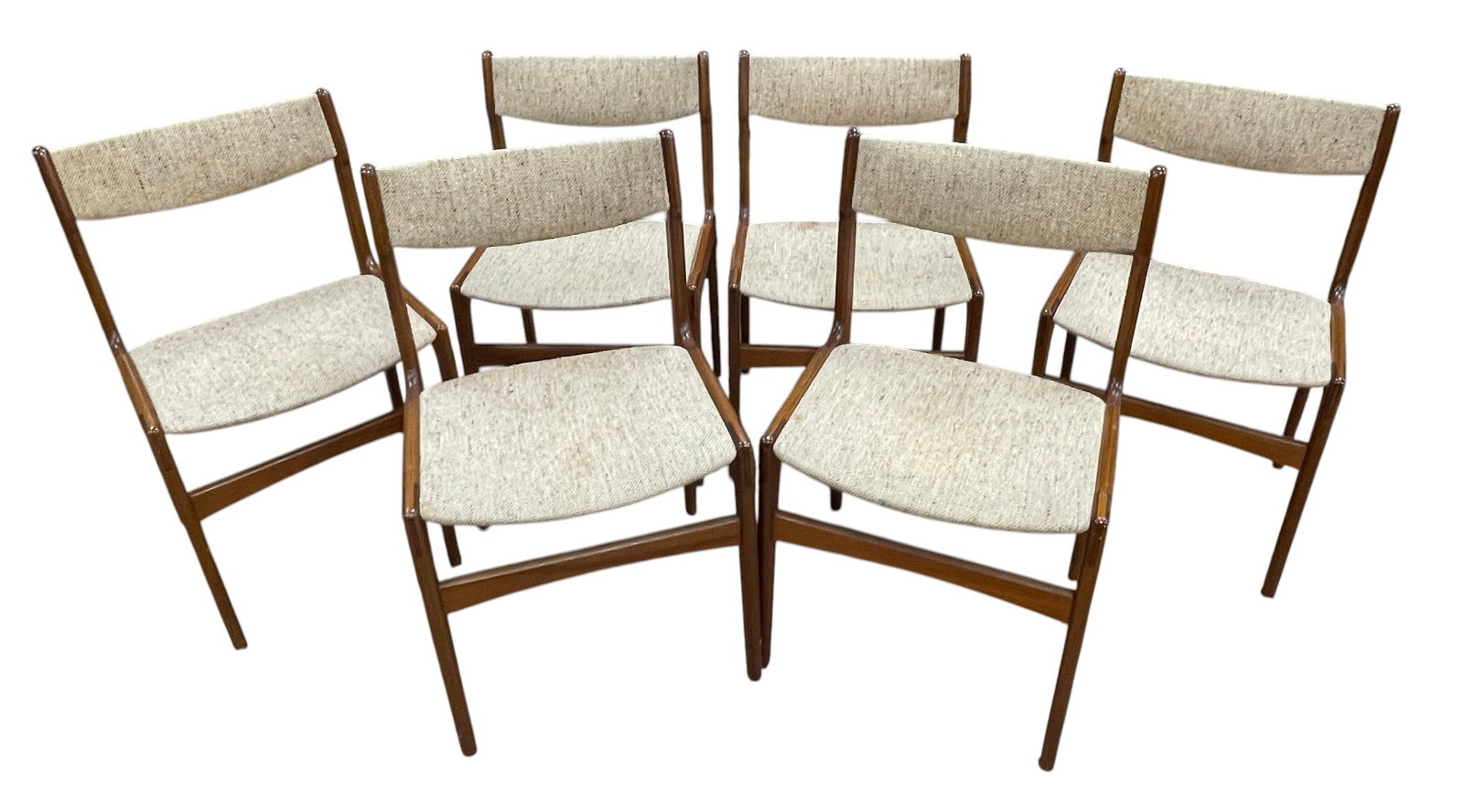 Mid Century Set of (6) Danish Erik Buch Teak Dining Chairs (1 of 7)