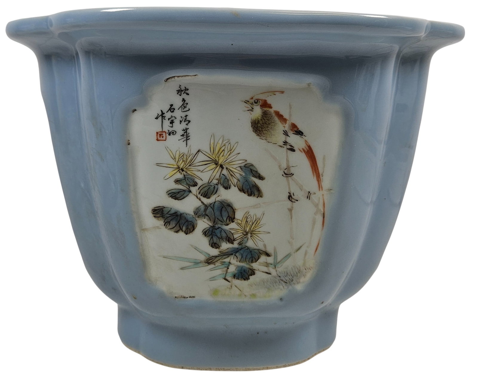 18/19 Century Chinese Famille Rose Plum Blossom Porcelain Planter / Jardiniere (1 of 8)