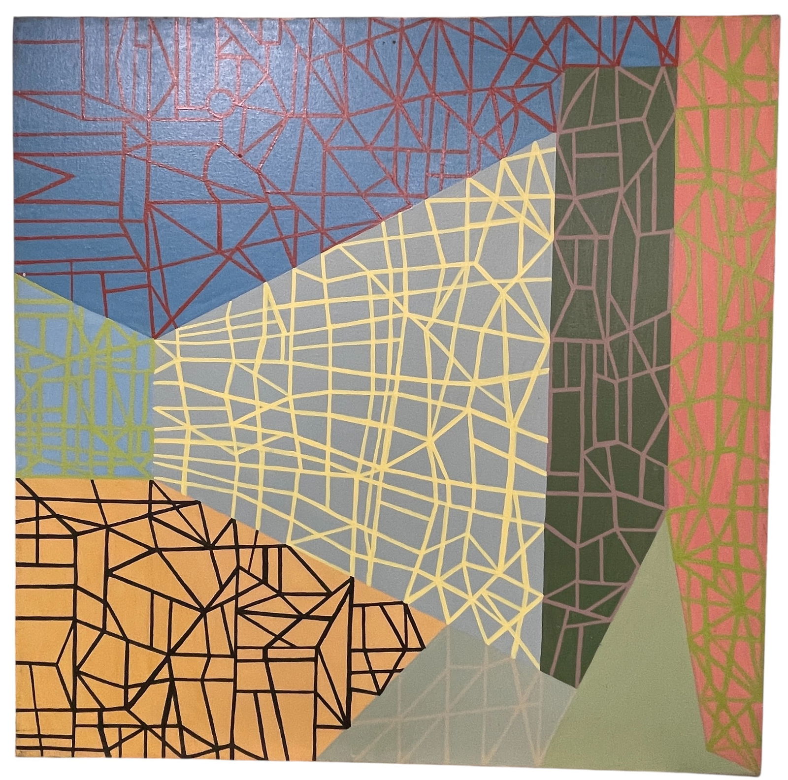 Alexander Ney O/C Colorful Abstract Lines & Shapes, 1978 (1 of 5)