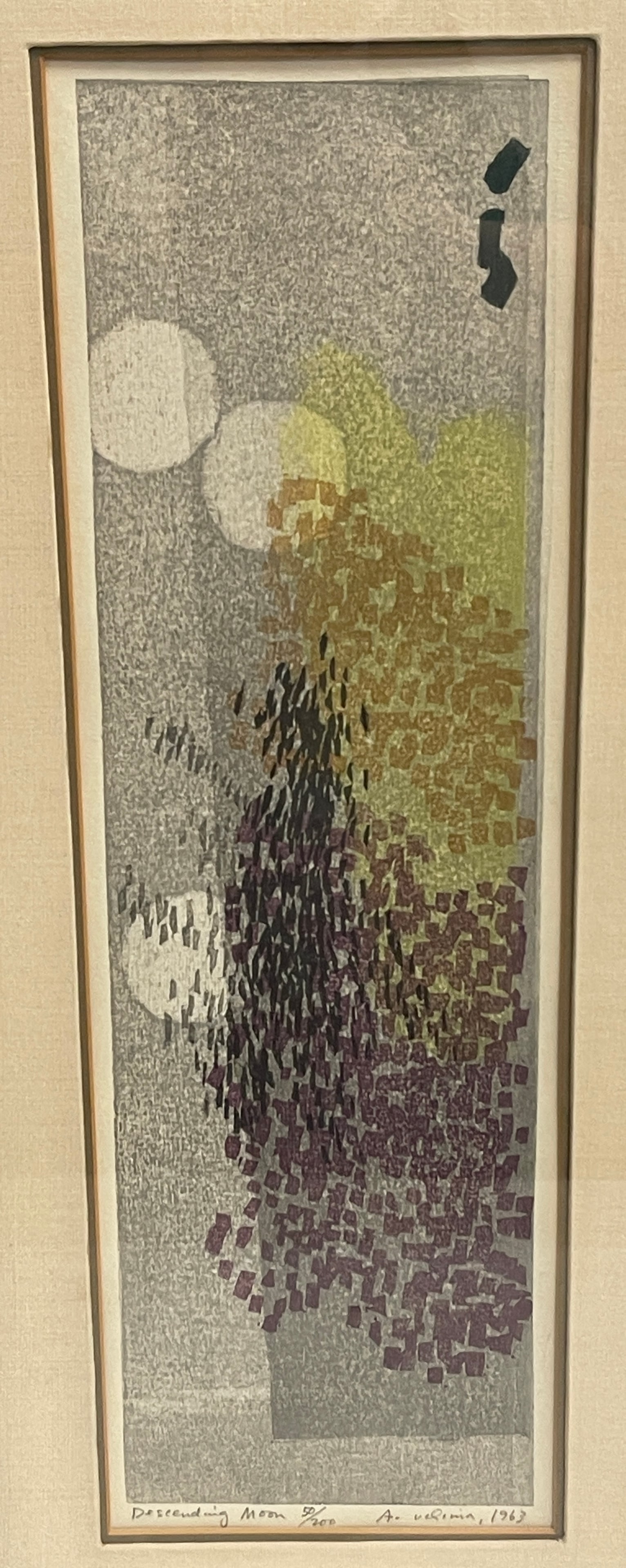 Ansei Uchima L/E Lithograph Descending Moon, 1963 - 2