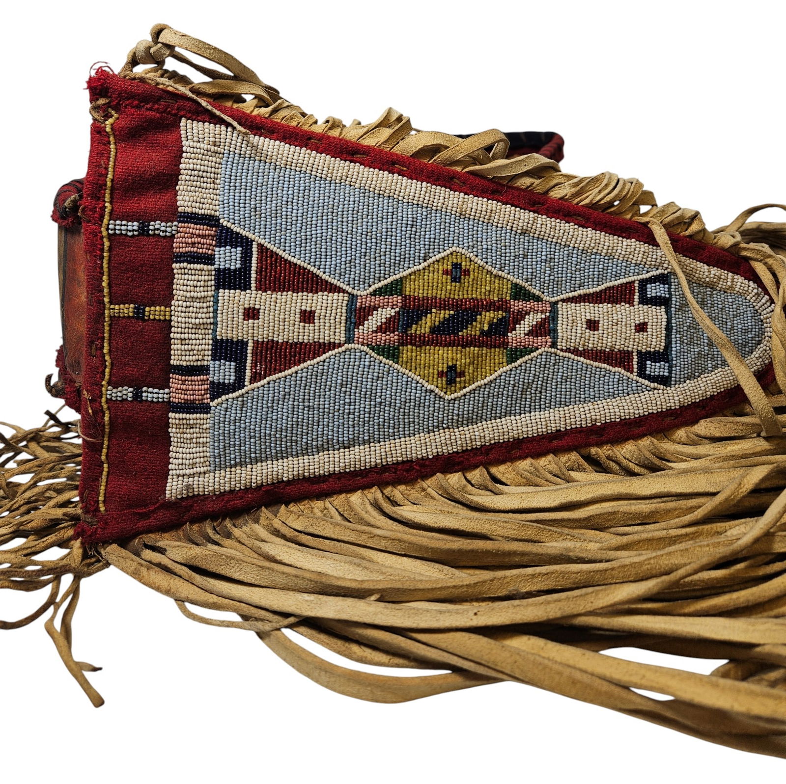 c1900 Crow Beaded Parfleche Lance Case - 5