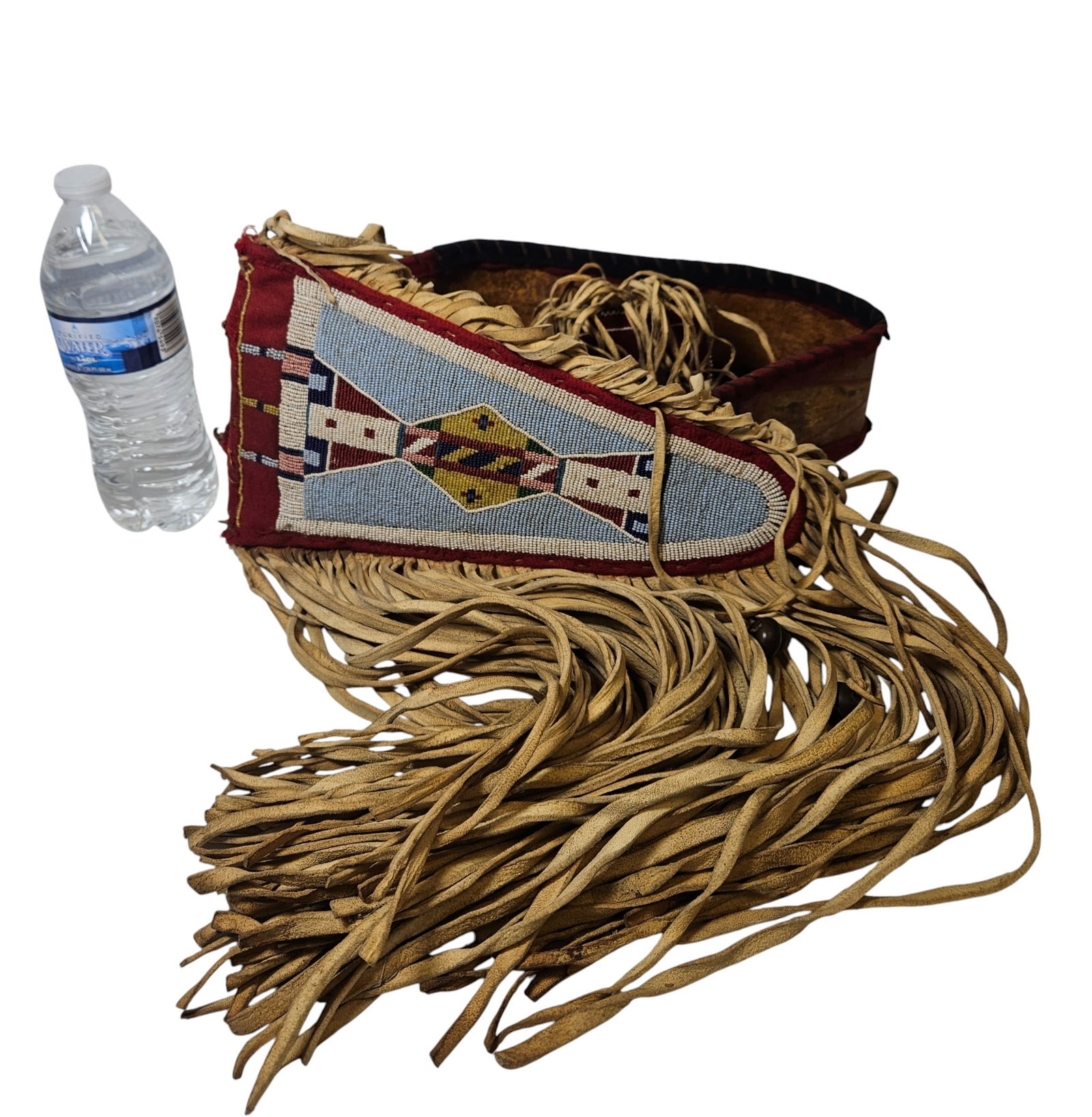 c1900 Crow Beaded Parfleche Lance Case - 6