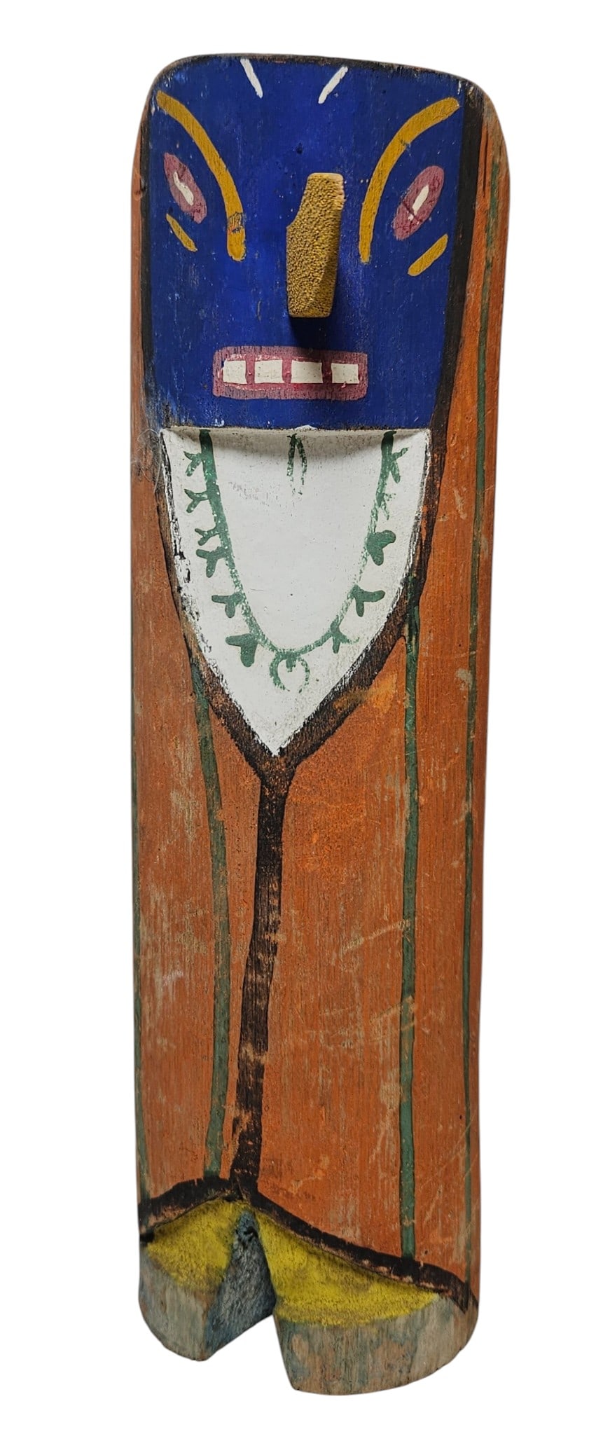 c1940 Hopi Kachina Doll: Measures 9.5 inches high, 2.75 inches wide. Overall good condition, nose is loose. Please see photos. Provenance: from a prolific collection of American Indian memorabilia on Long Island.