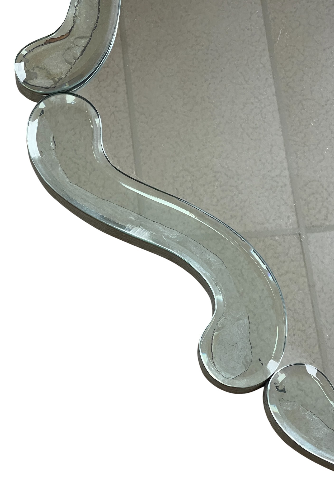 Pair c1940 Hollywood Regency Scalloped Edge Mirrors - 4