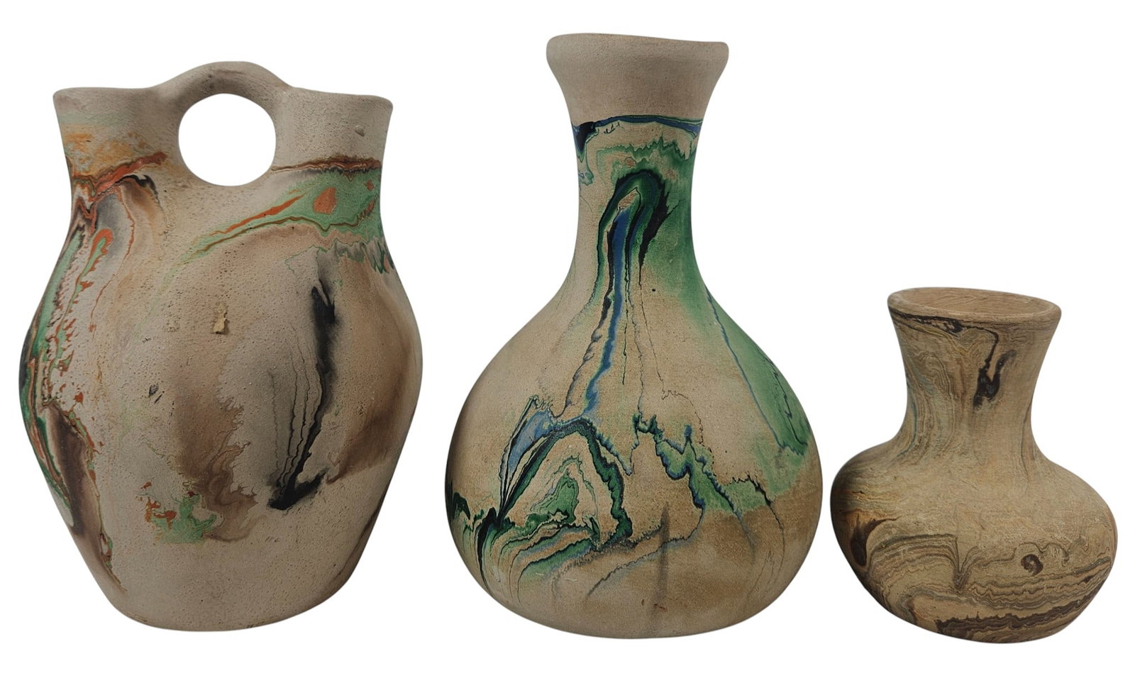 Lot of (3) Nemadji Art Pottery Vessels (1 of 9)