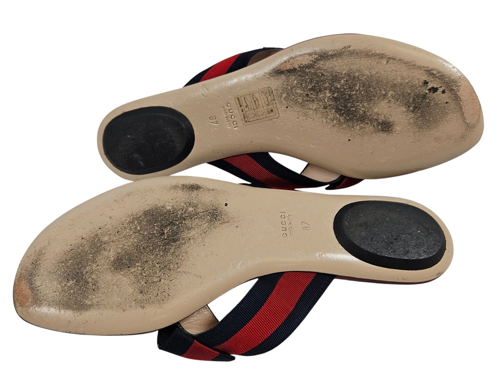 Gucci Red & Blue Aline Bow Thong Sandals - 4