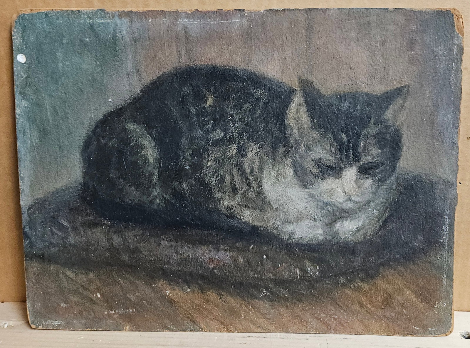 WPA Era Oscar Fisher O/C Sleeping Cat (1 of 4)