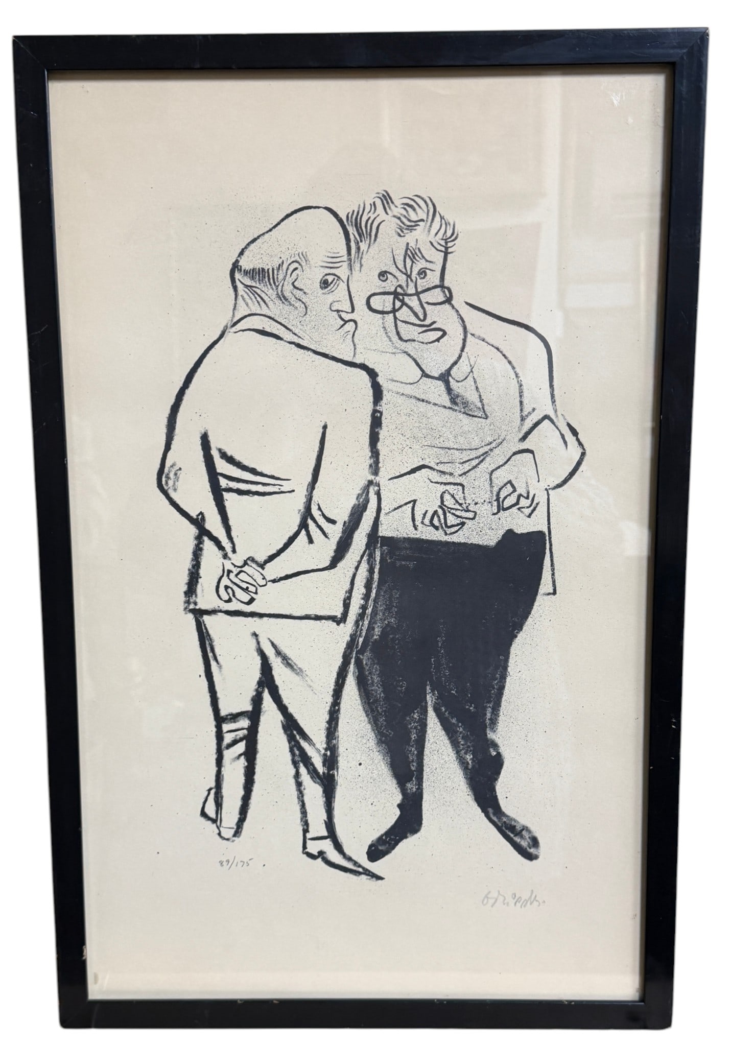 William Gropper (1897-1977) Caricature of Two Gentlemen Signed Lithograph (1 of 6)