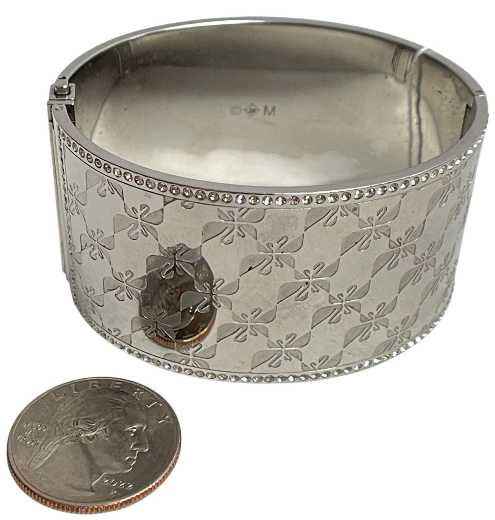 Swarovski Stainless Steel & Pave Crystal Swanflower Bangle Bracelet - 5