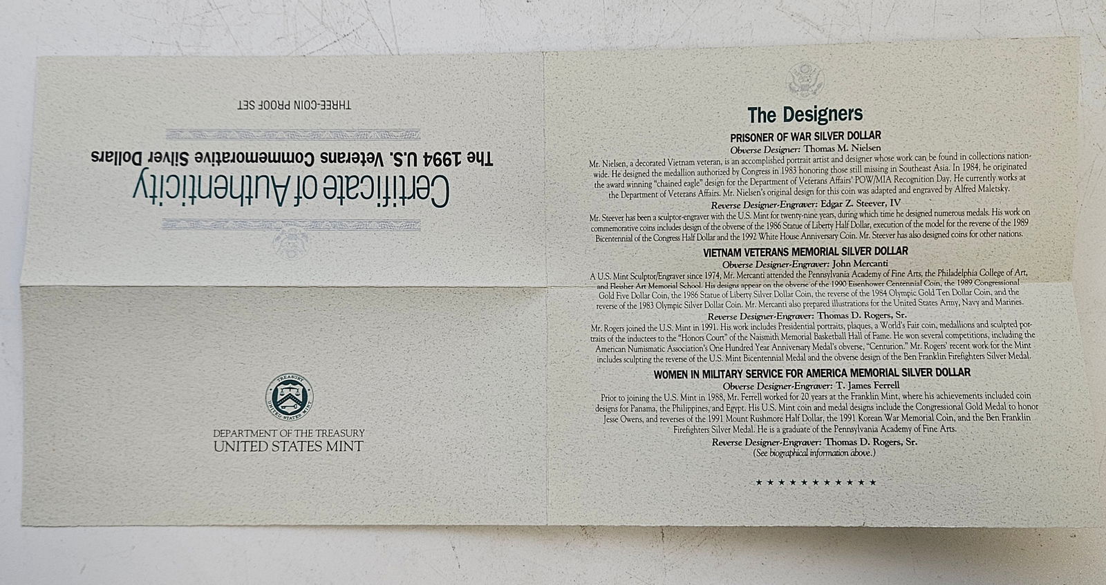 1994 US Veterans Commemorative Silver Dollars - 7