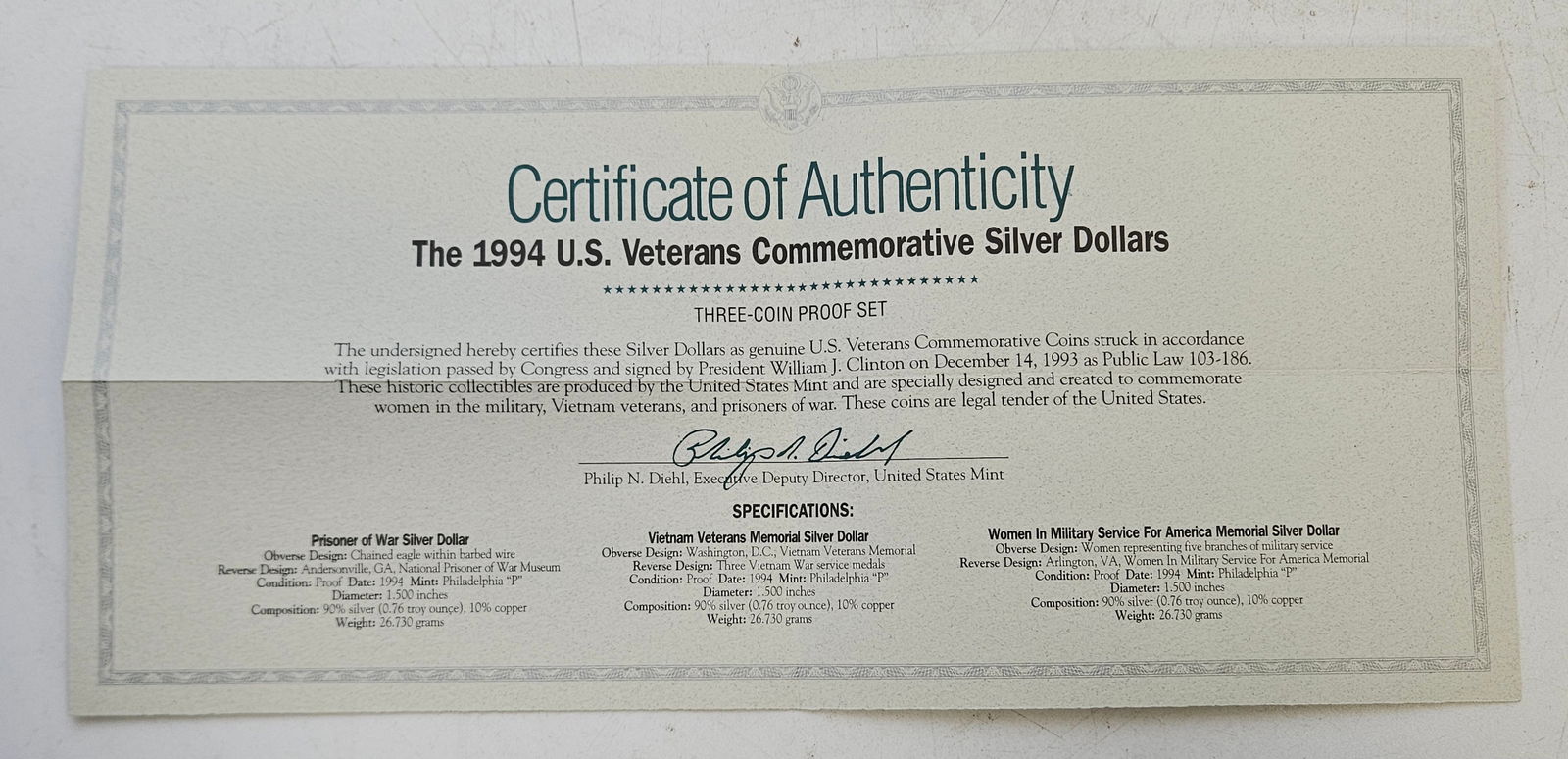 1994 US Veterans Commemorative Silver Dollars - 7
