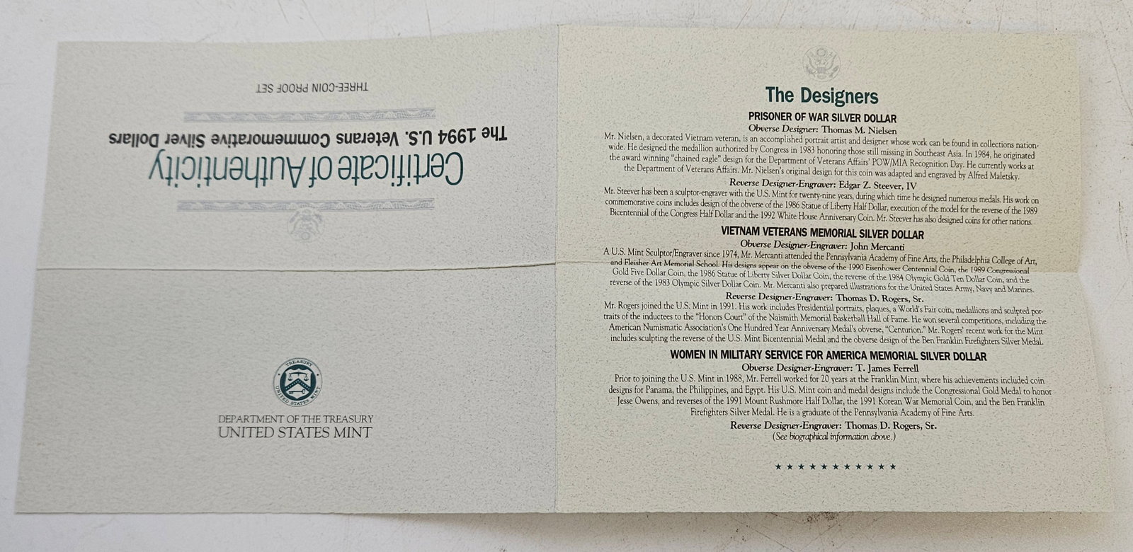 1994 US Veterans Commemorative Silver Dollars - 8