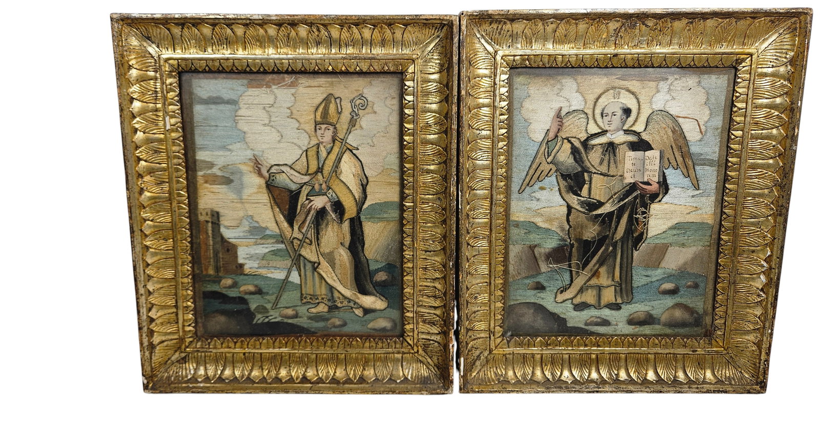 Pair 19th Century Needlepoints in Gilt Frames - 9