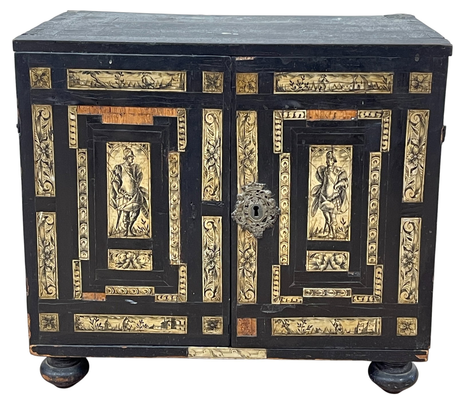 18th Century Renaissance Lombardy Cabinet in Ebony and Bone (1 of 9)