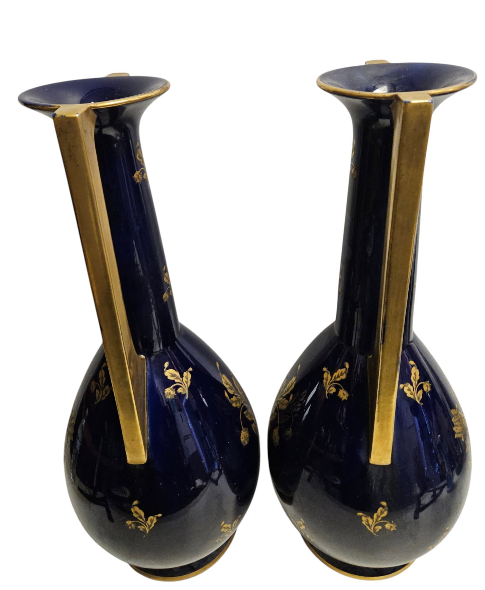 Pair Palatial Neoclassical Jaget & Pinon French Cobalt Blue Porcelain Vases (1 of 6)