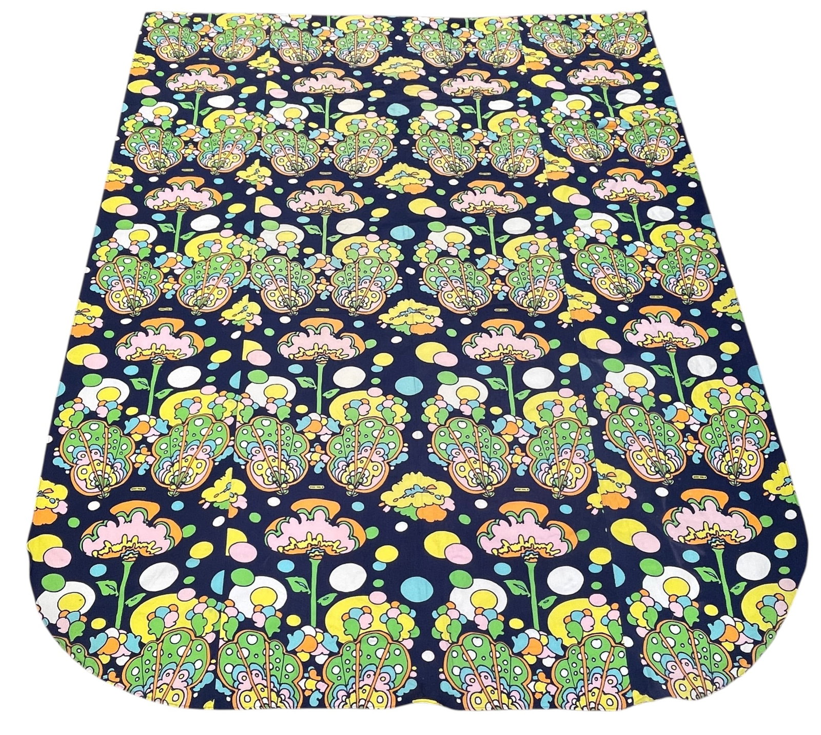 c1970 Peter Max Floral Psychadelic Twin Bedspread (1 of 5)