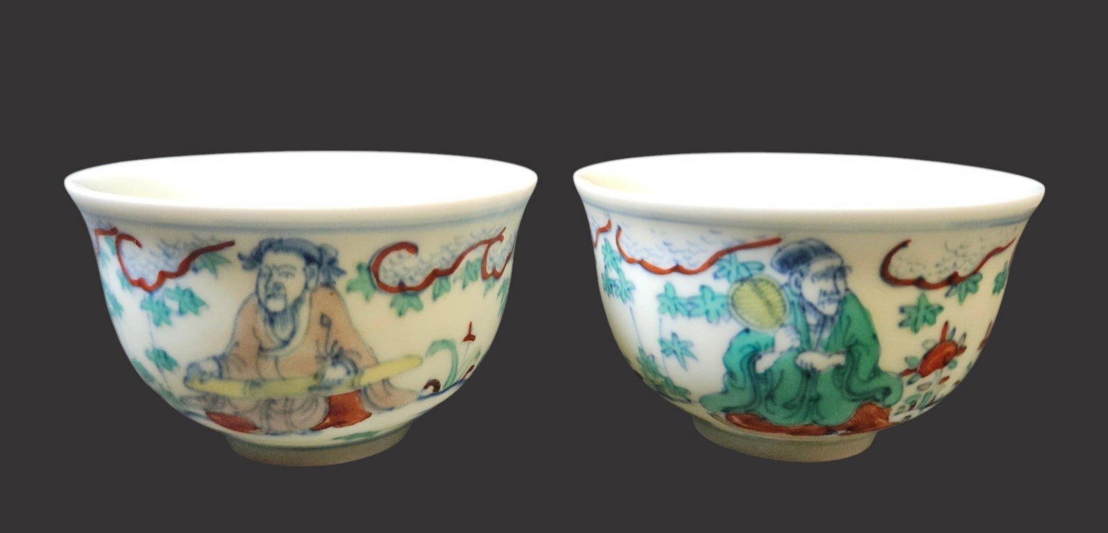 Pair Ming Dynasty Doucai Teacups - 3