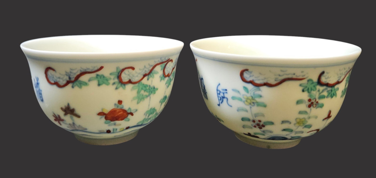 Pair Ming Dynasty Doucai Teacups - 4