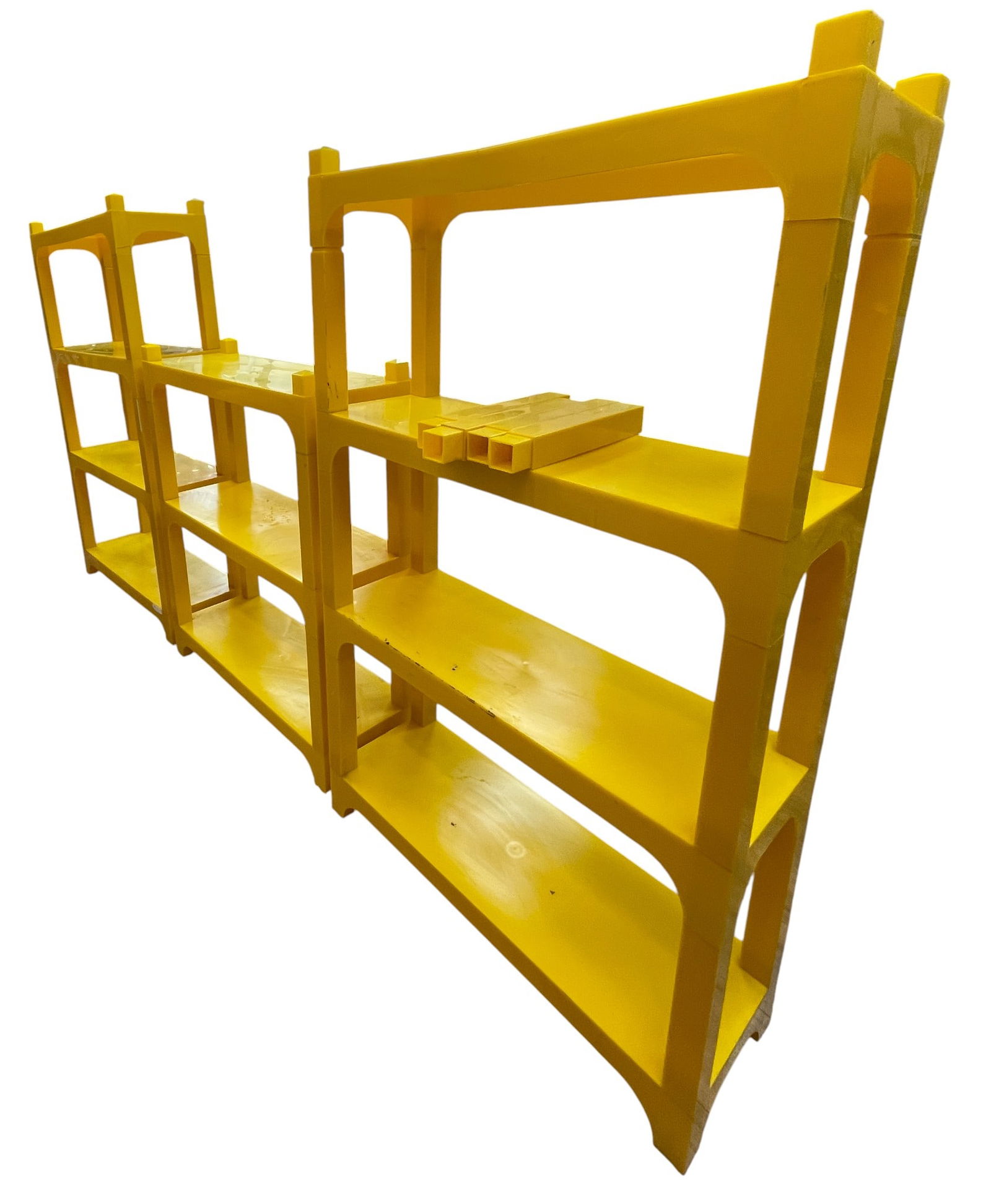 c1970 Space Age Modern Yellow Modular Shelving System - 7