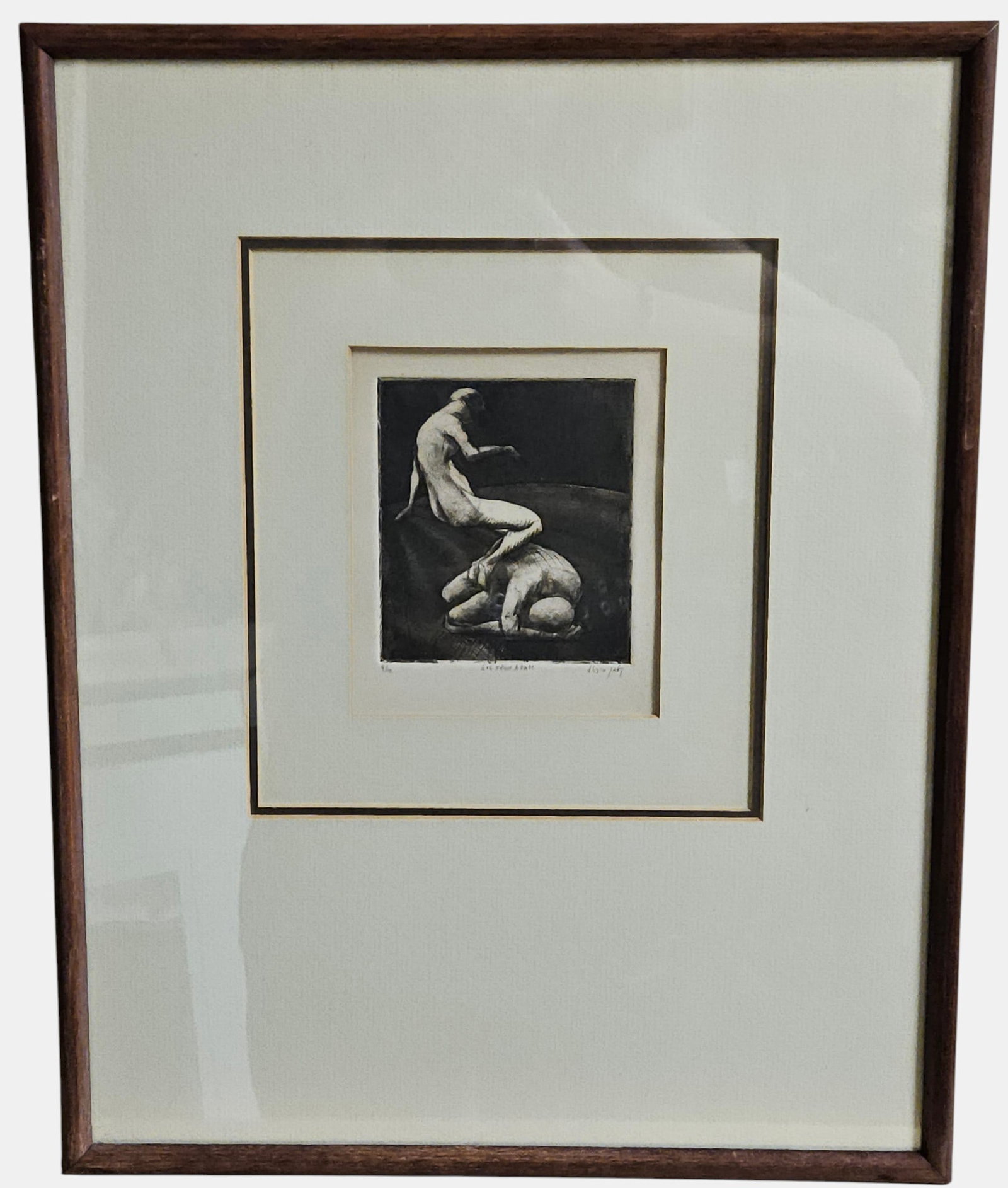 Austin Osman Spare (British, 1886-1956) 'Eye From Adam' Lithograph: Numbered 9/10 on left, titled in center, artist signarure on right. Framed under glass, measures 14.75 x 16.75, sight 4.75 x 6. Overall good condition, some light toning, please see photos.
