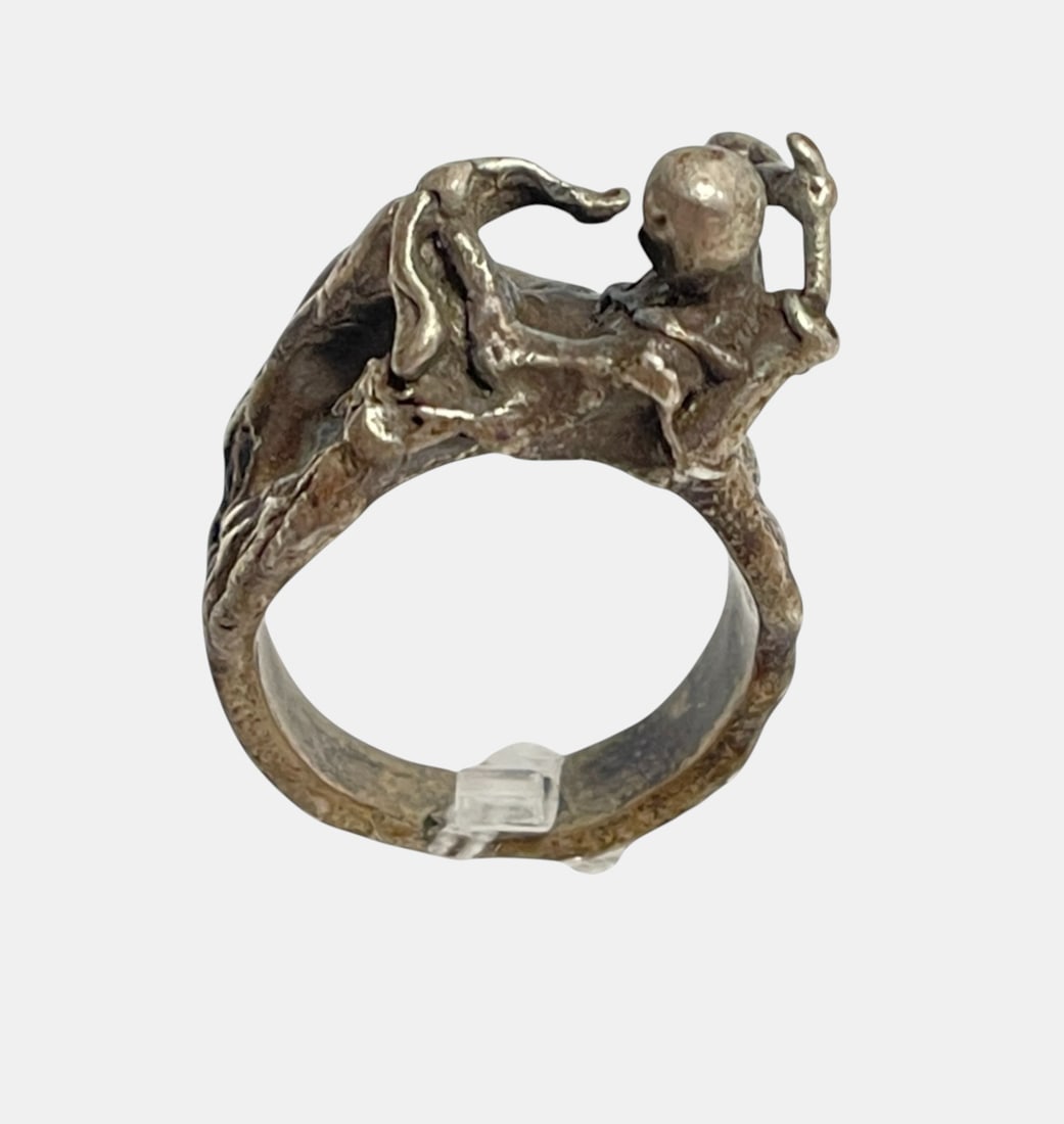 Vintage Brutalist Sterling Silver Ring size 7.5 - 3