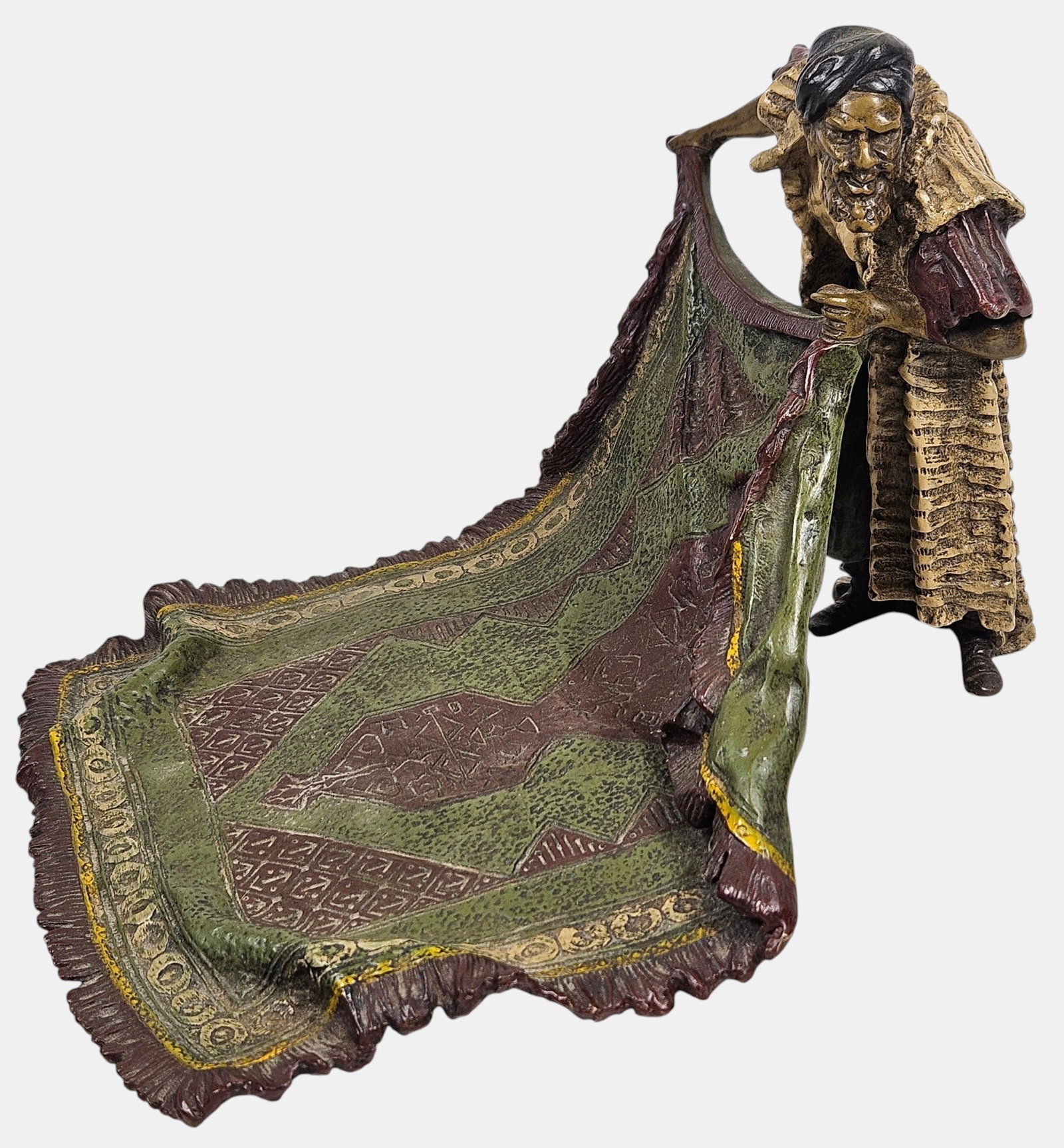 After Franz Xavier Bergman Cold Painted Polychrome Bronze Carpet Seller (1 of 6)