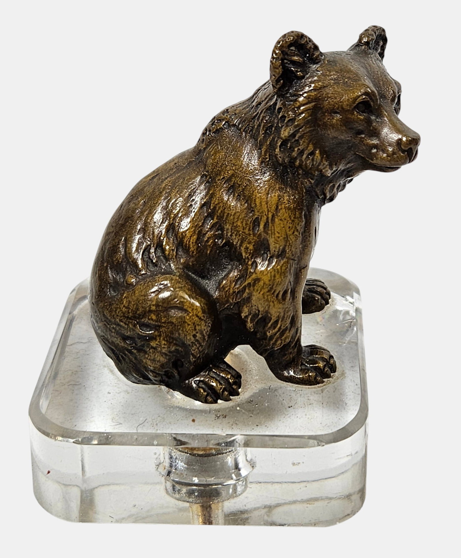 19th Century Vienna Bronze Bear on Crystal Plinth (1 of 7)