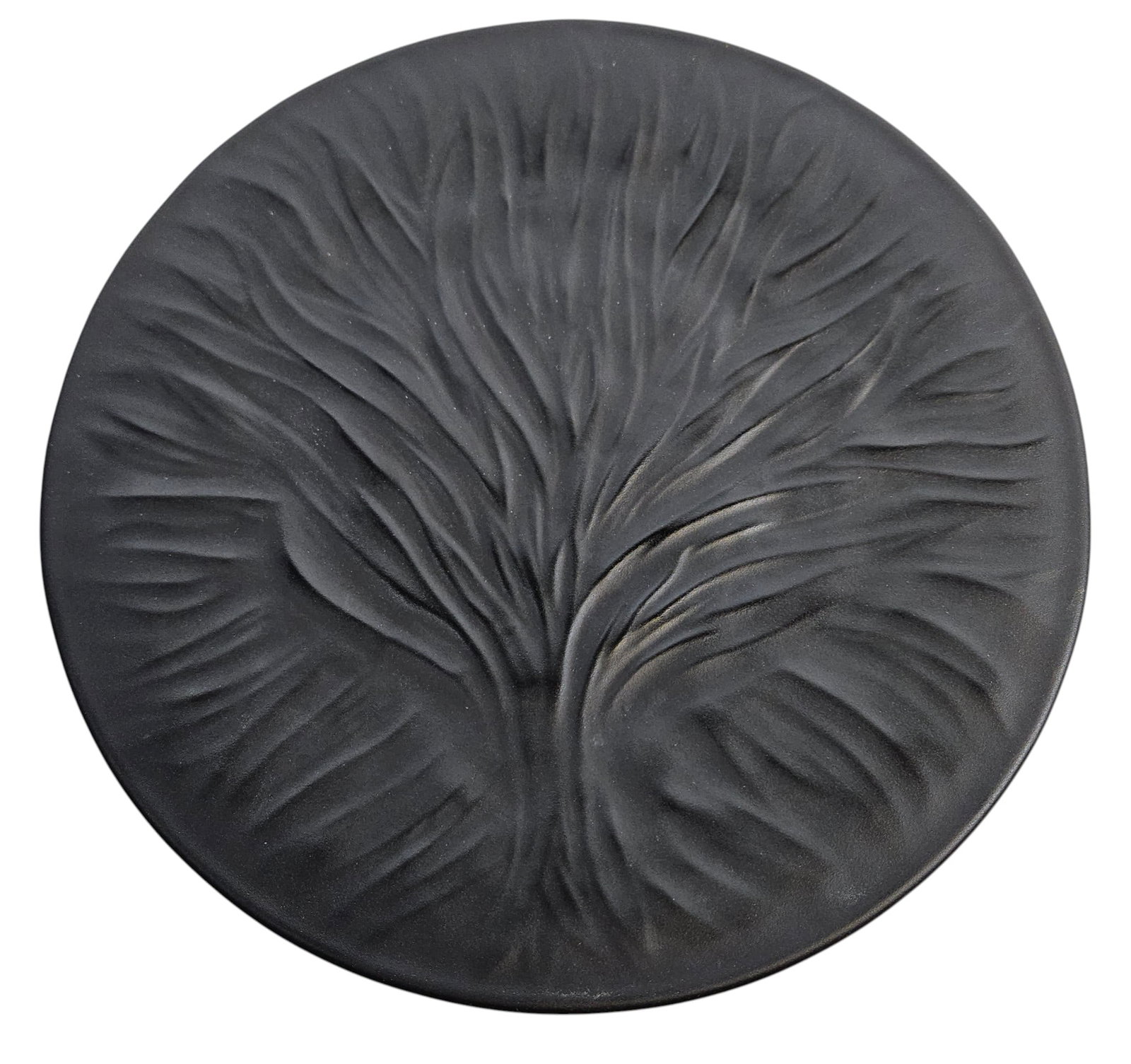Lalique France Noir Black Algues Plate: 11.25 inch diameter. Overall very good condition, no chips, cracks, breaks or repairs. Please see photos.