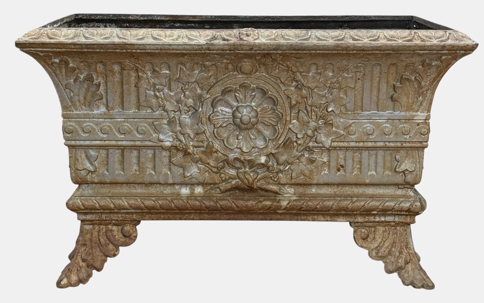 Victorian Rectangular Cast Iron Garden Planter (1 of 4)