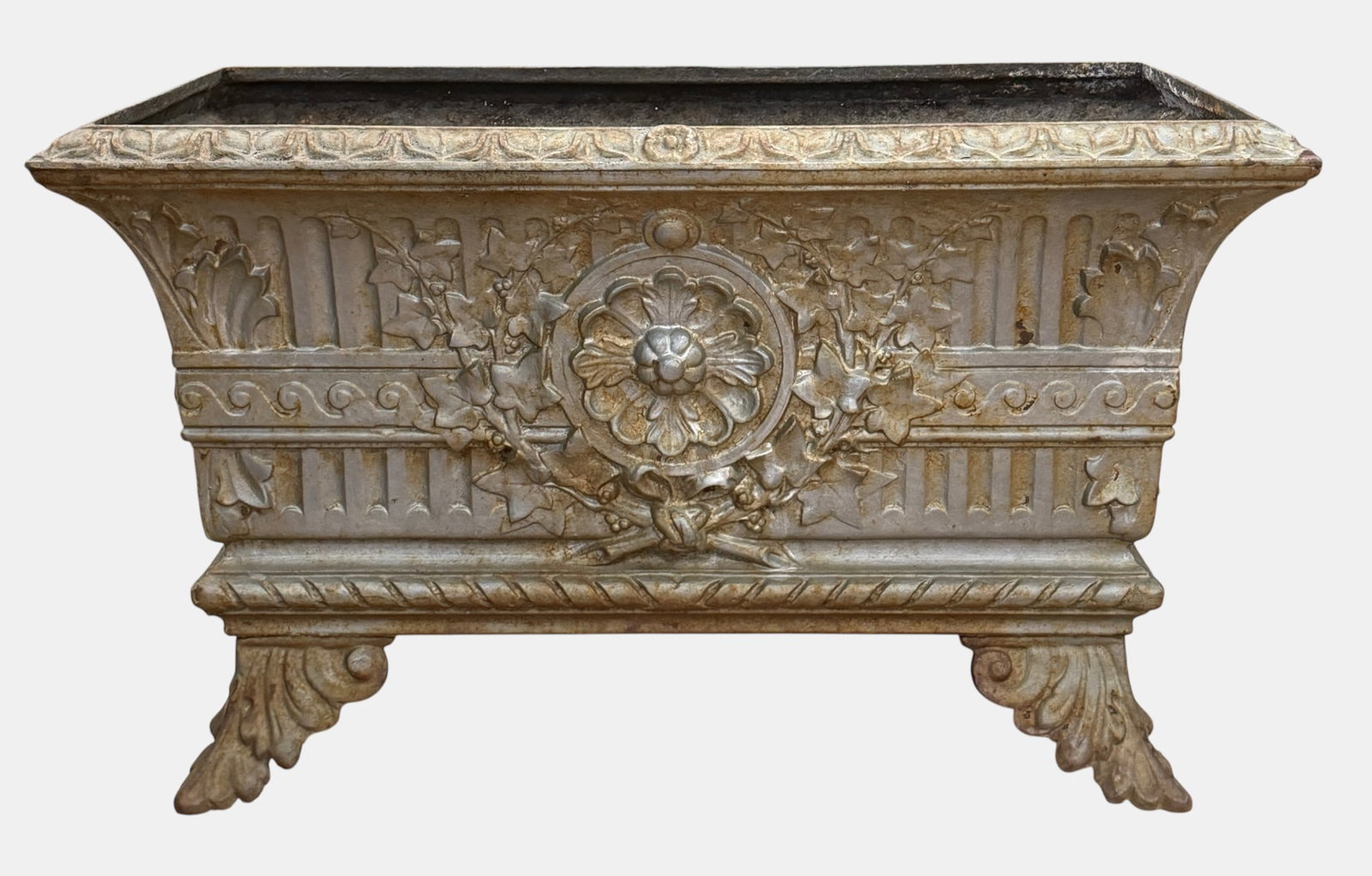 Victorian Rectangular Cast Iron Garden Planter - 4