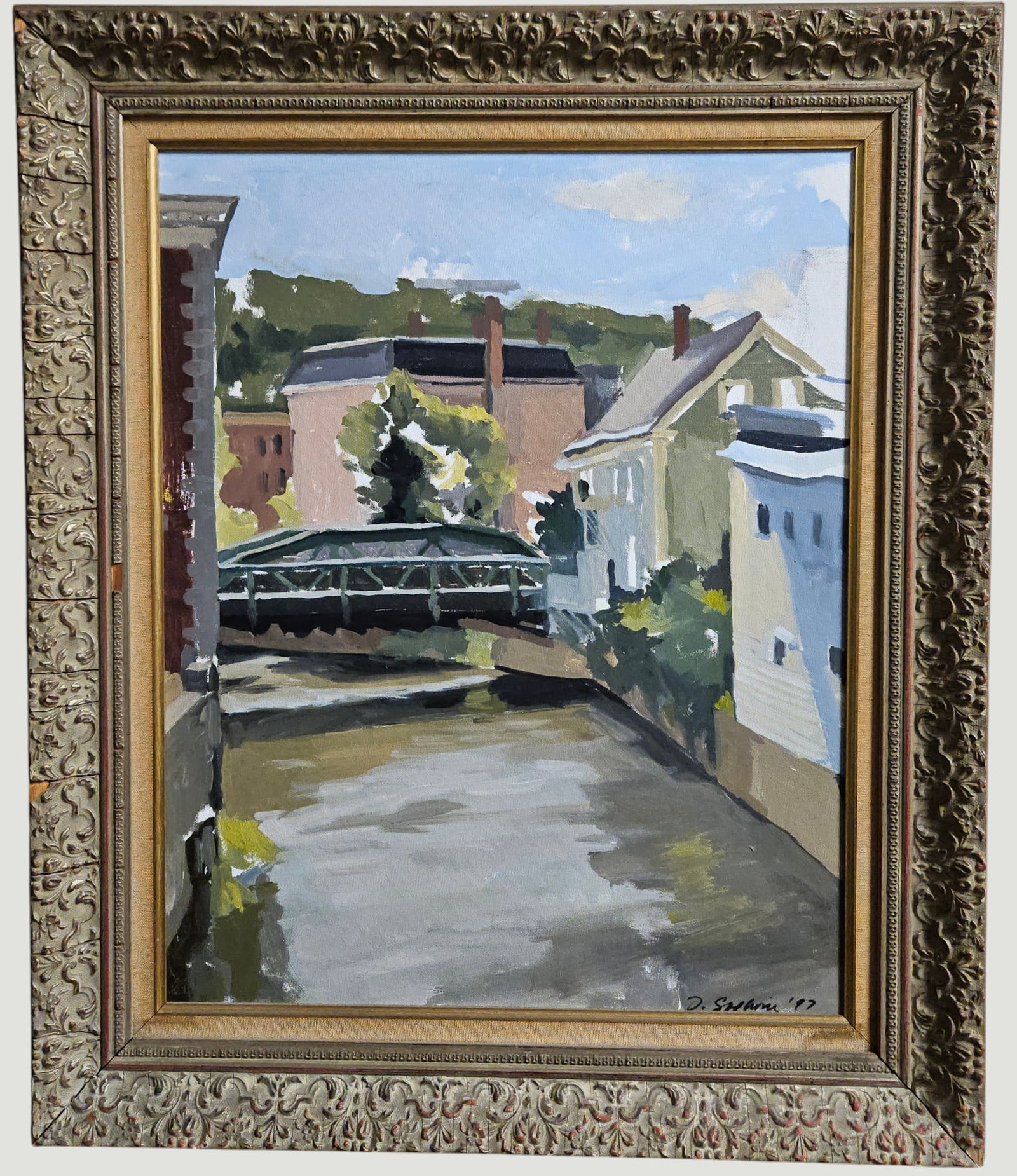 Oil on Board Plein Air Scene Signed D. Siphrin (1 of 2)