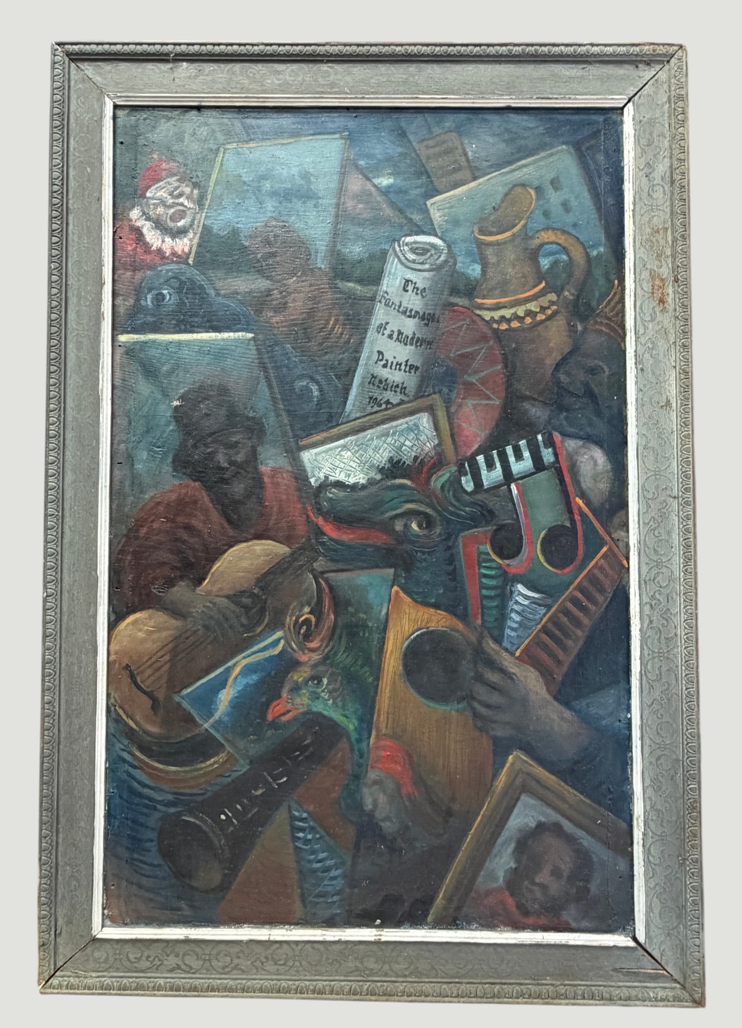 Oscar Fisher WPA Era Oil on Board Mexican Fiesta Painting (1 of 5)