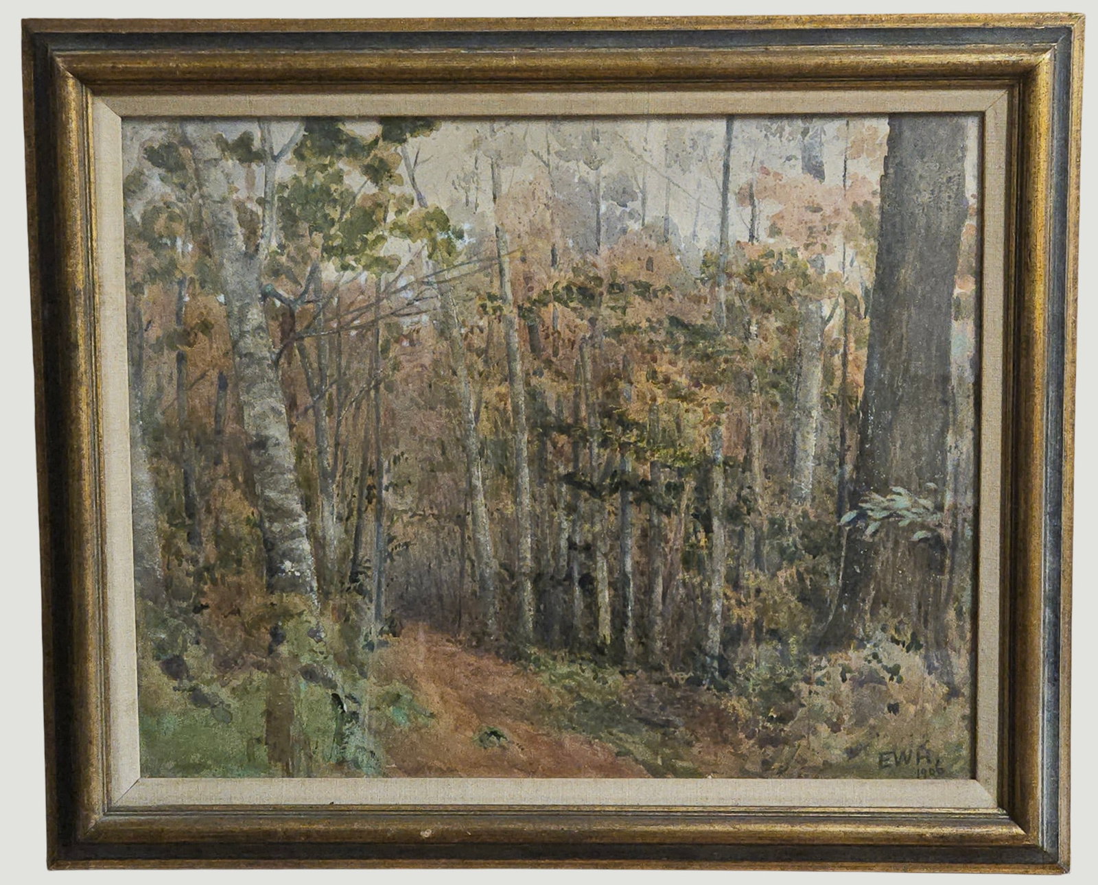Ernest Haslehurst Late 19th c. W/C English Treed Landscape (1 of 4)