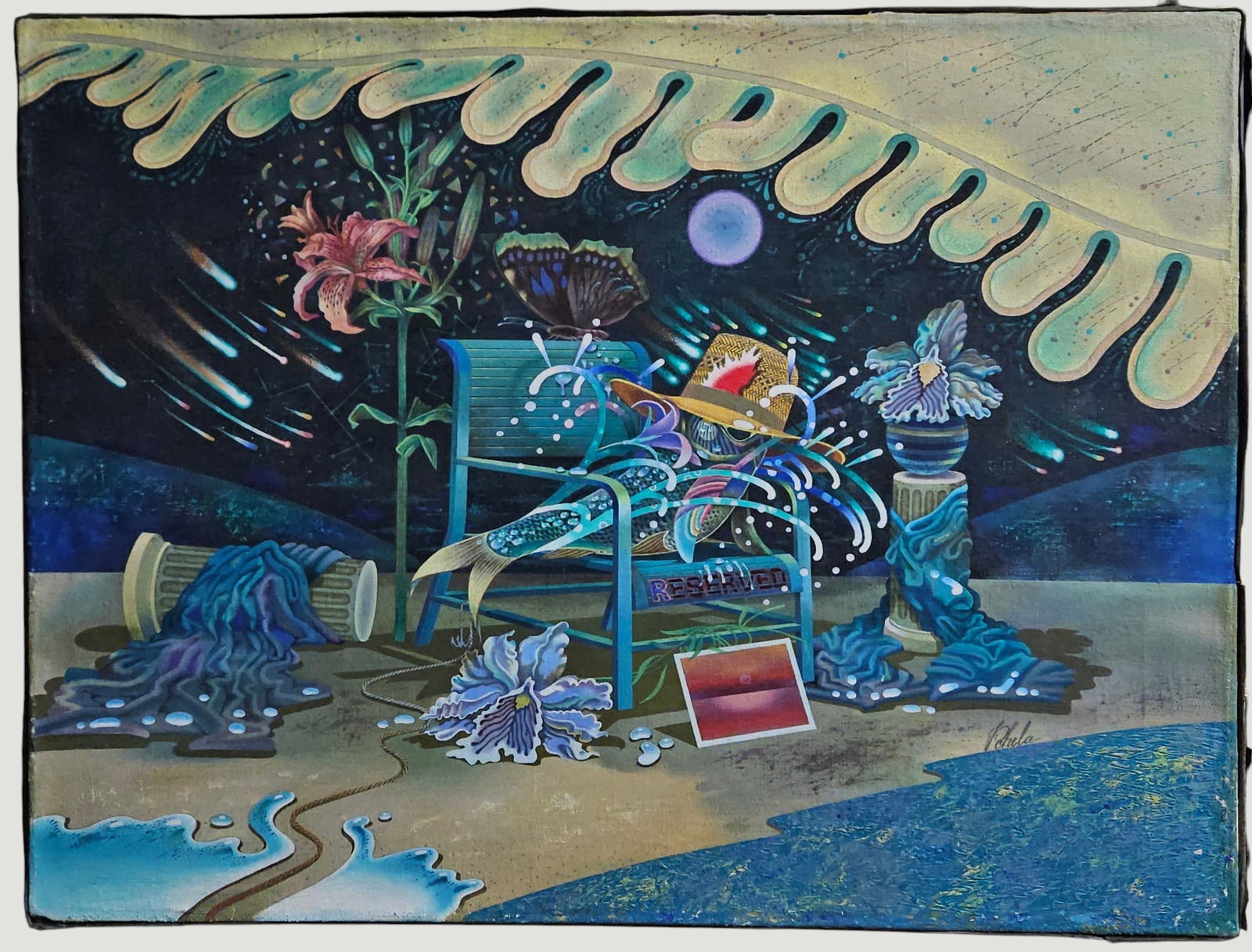 Sergey Pchelintsev (Belarus,NY,1952-2025) Oil on Canvas 'Trip to the Edge of the Earth' (1 of 3)
