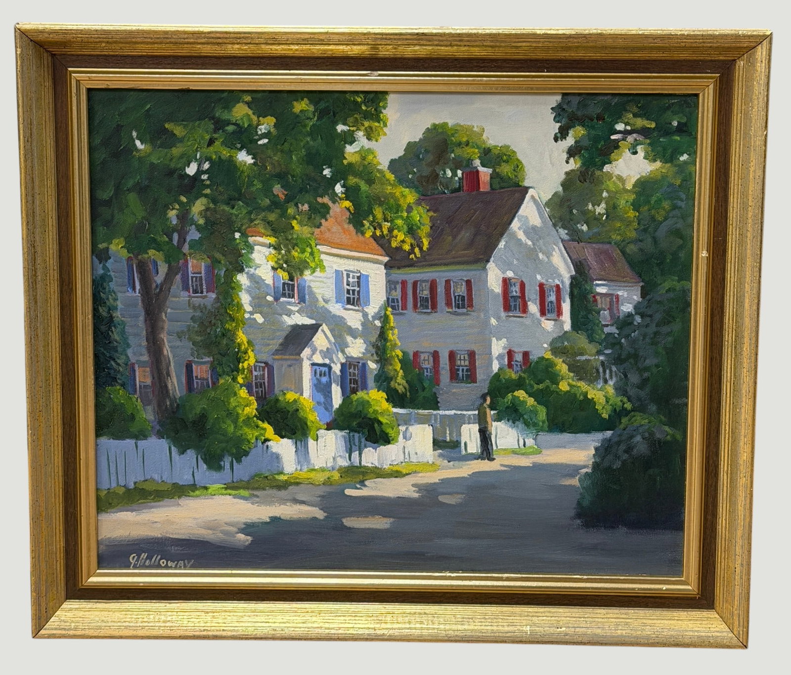 George Holloway (American, 20th Century) Oil on Canvas 'Town Scene' (1 of 4)
