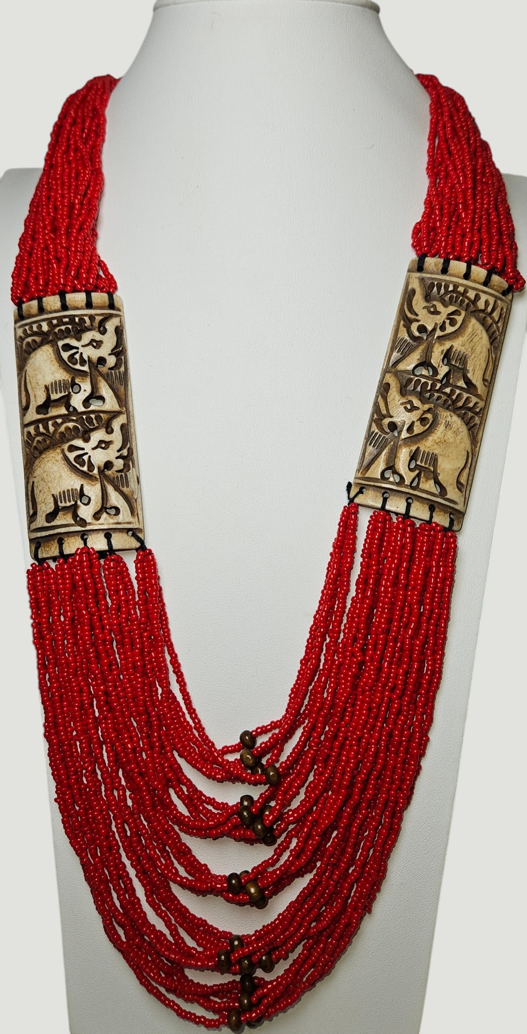 Vintage Coral & Bone Pote Necklace (1 of 3)