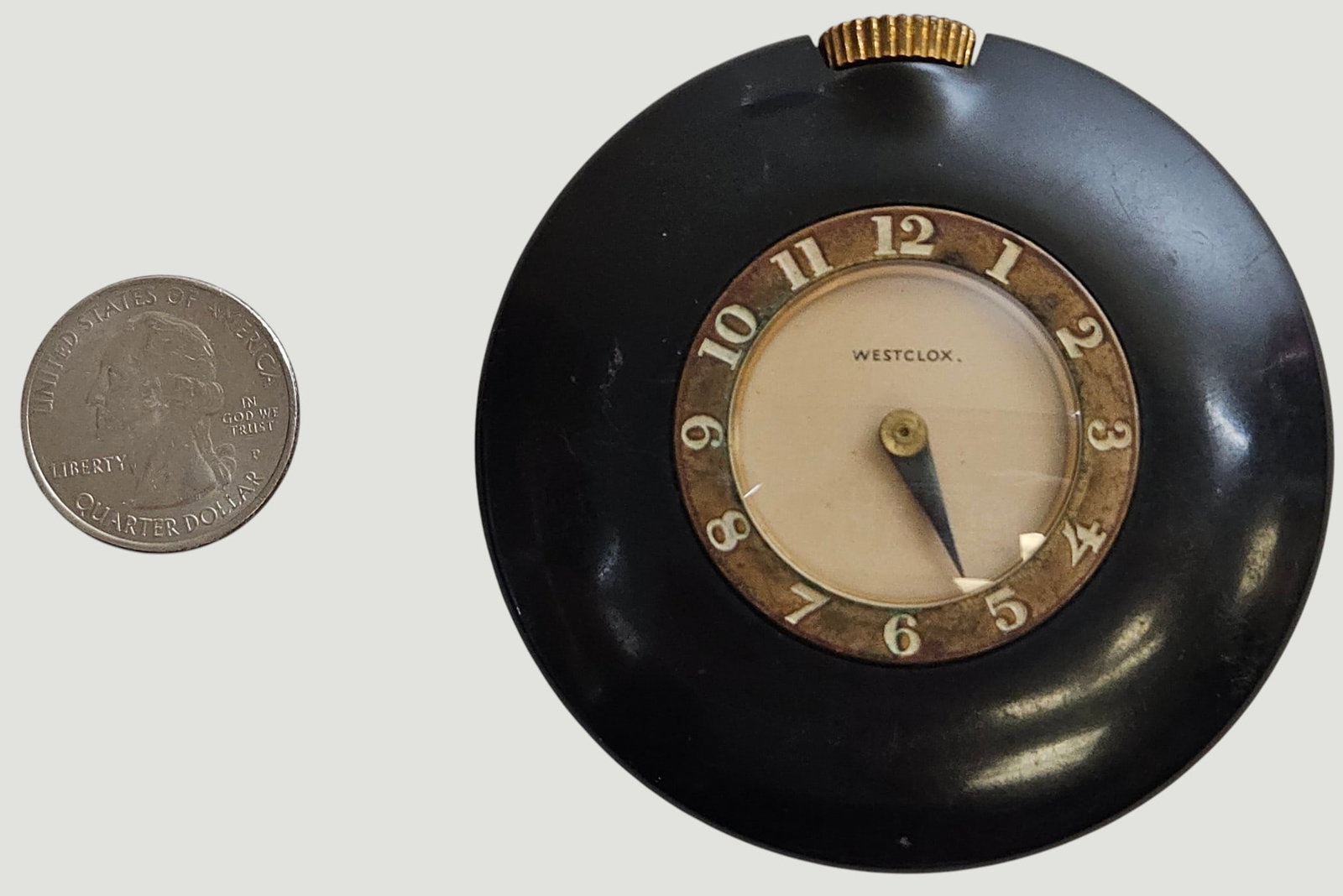 Art Deco Westclox Bakelite Purse Clock - 5