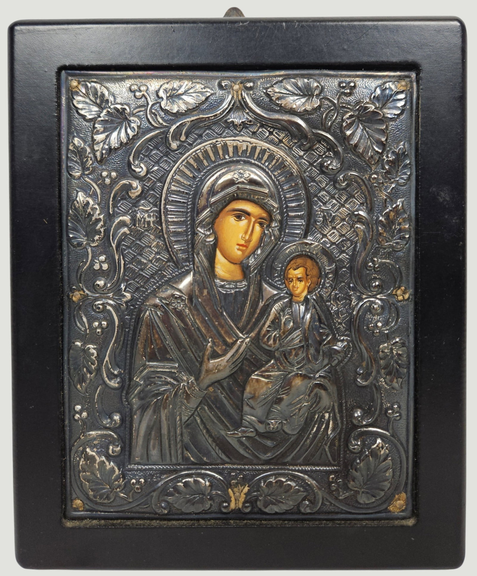 Greek Orthodox 950 Silver Icon Virgin Mary & Child (1 of 4)