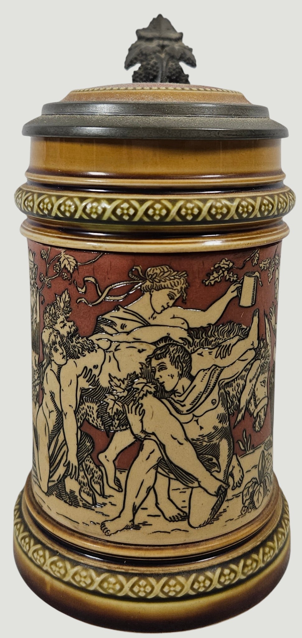 c1900 Mettlach Bacchus Procession Stein #2035 - 2