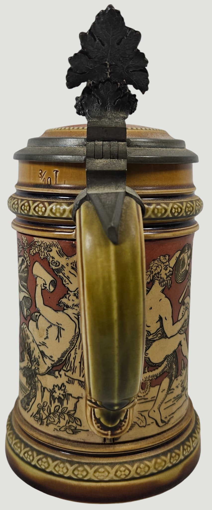 c1900 Mettlach Bacchus Procession Stein #2035 - 4