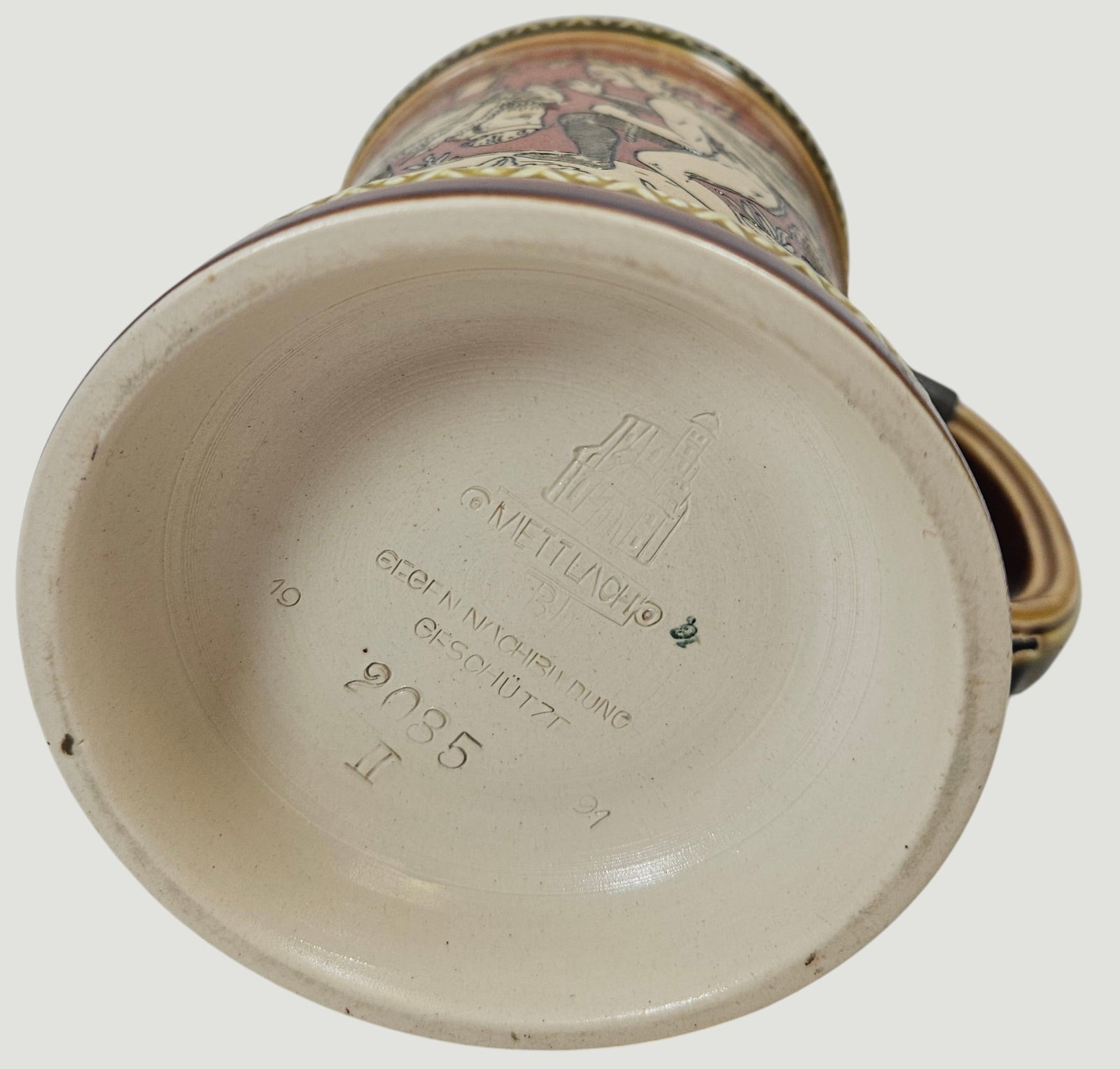 c1900 Mettlach Bacchus Procession Stein #2035 - 6