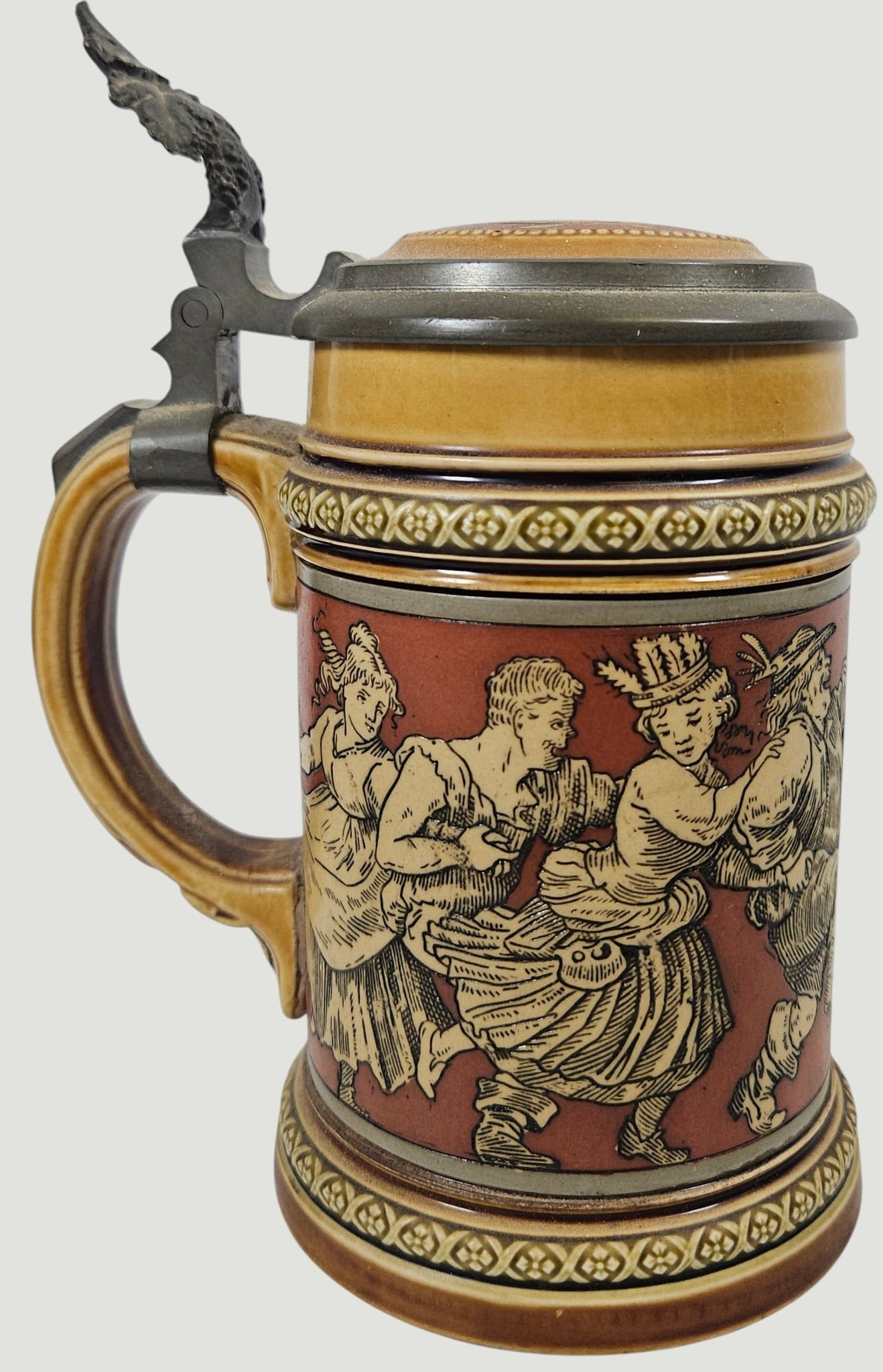 c1900 Mettlach Peasant Dance Stein #2057 (1 of 8)
