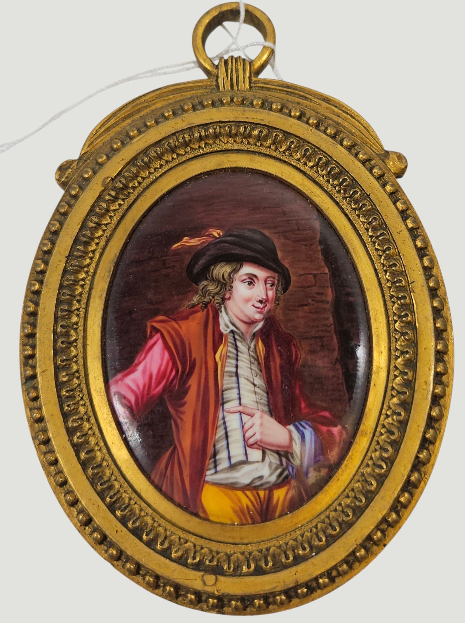 18/19 Century Enamel on Copper Portrait in Bronze Frame (1 of 3)