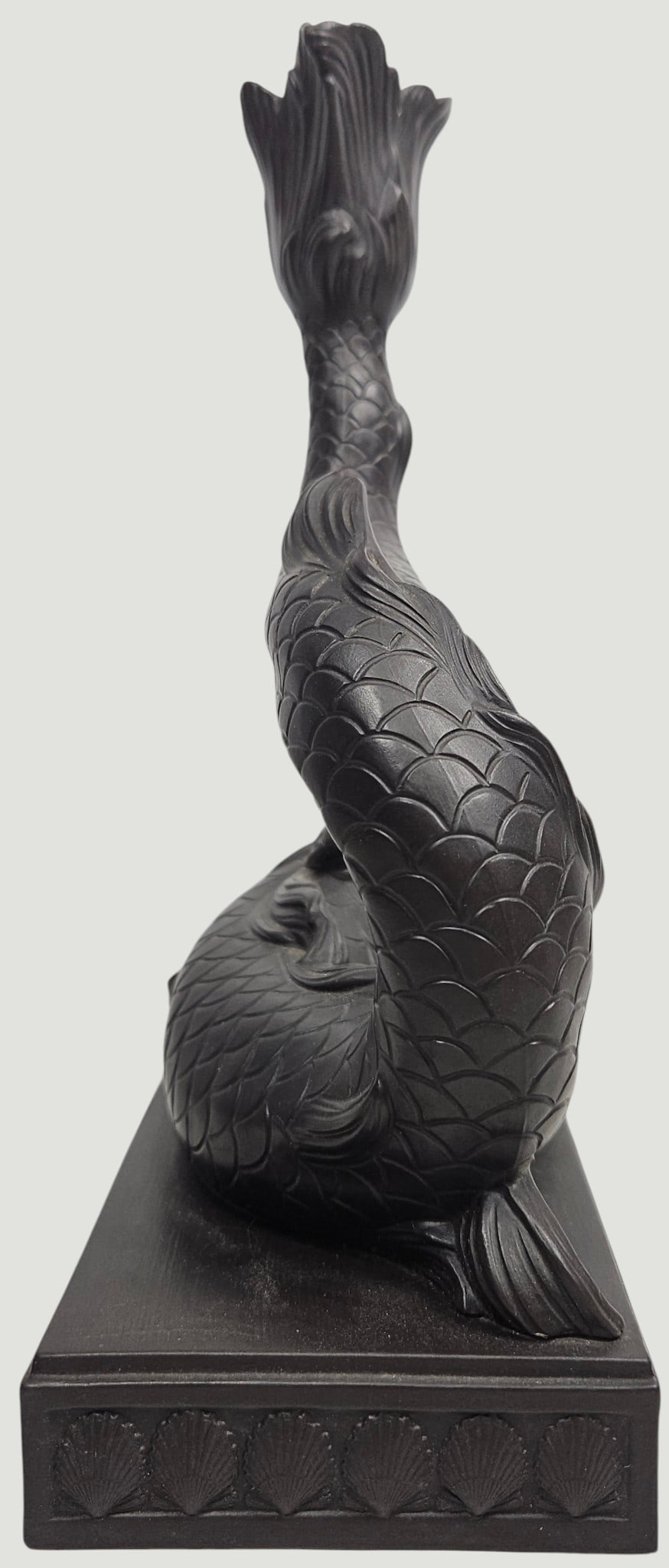 Wedgwood Black Basalt Dolphin Candlestick - 2