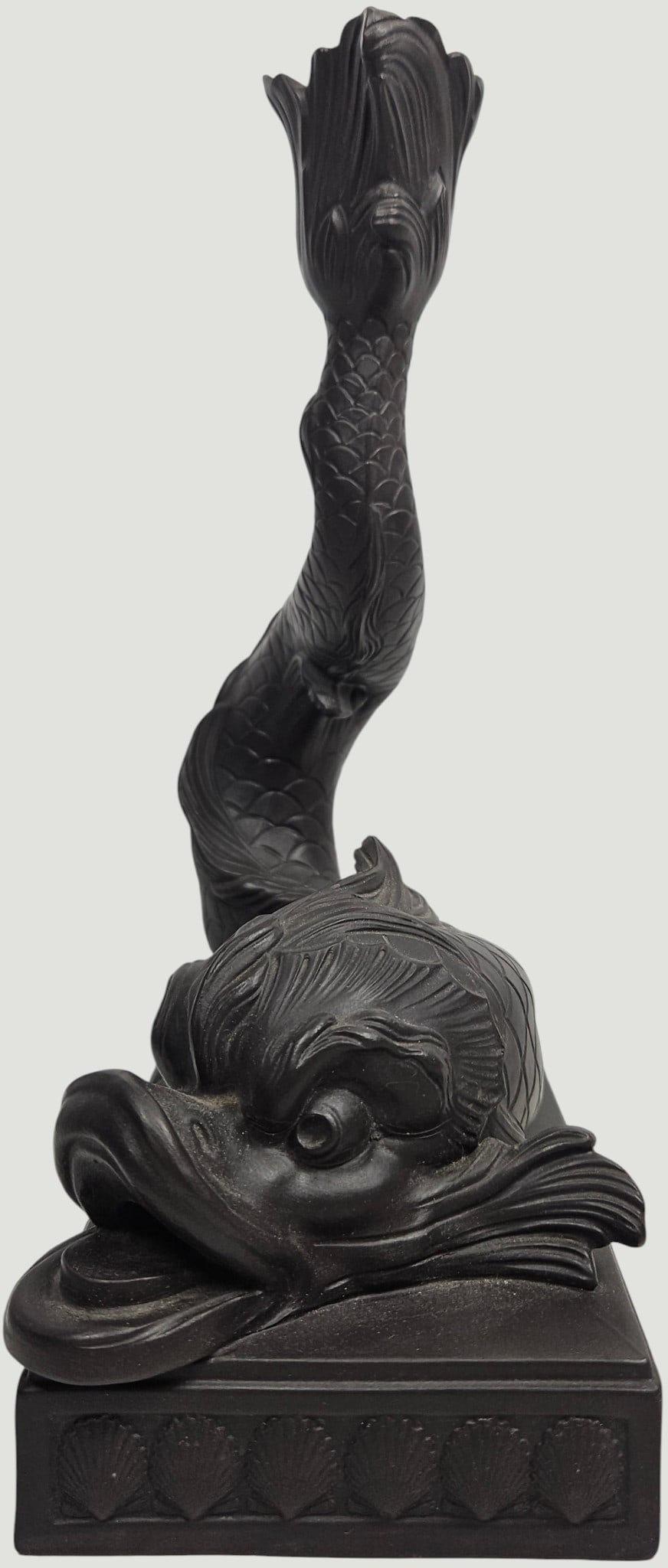 Wedgwood Black Basalt Dolphin Candlestick - 4