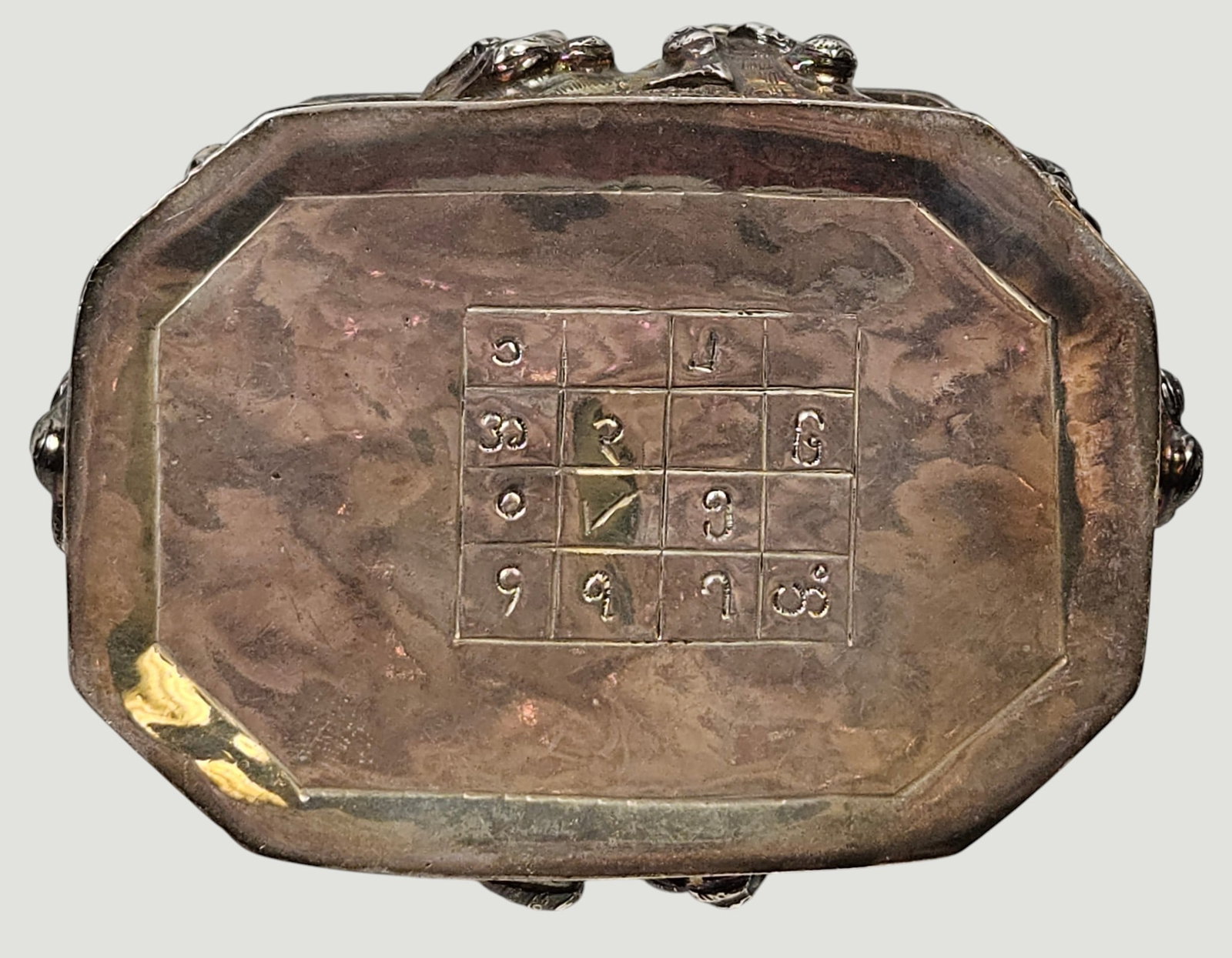 Vintage Burmese Repousse Silver Lidded Box - 5