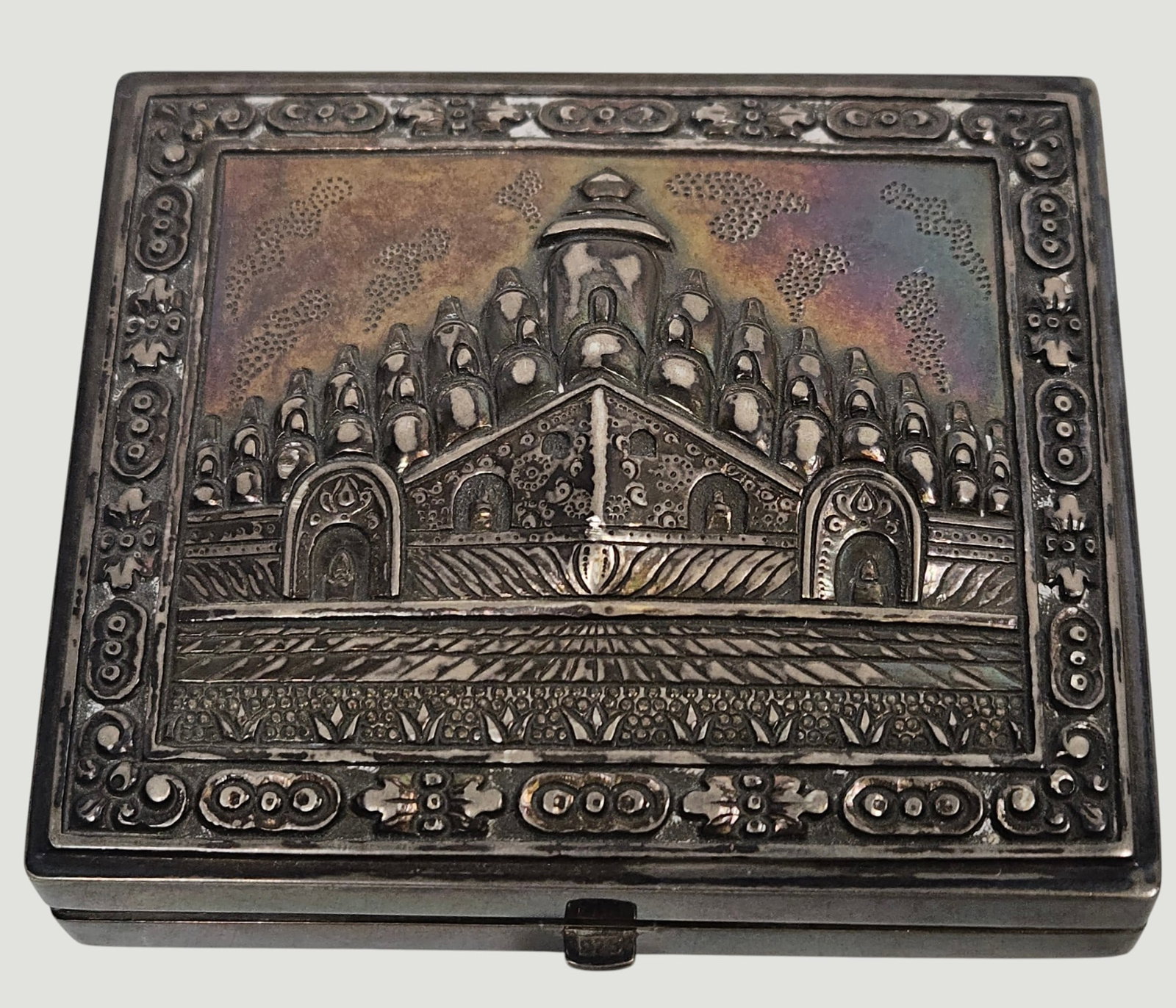 Vintage Burmese Repousse Silver Cigarette Box (1 of 8)